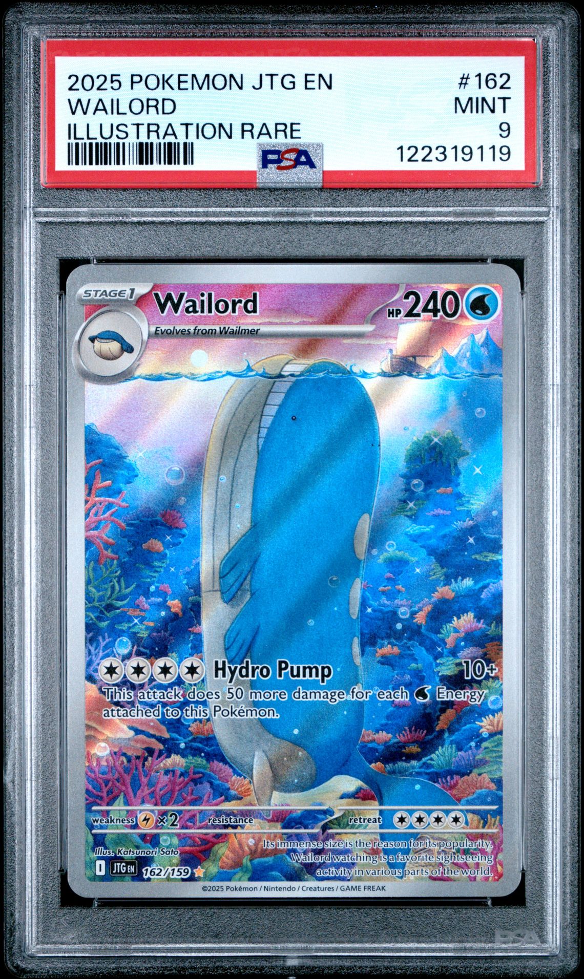 2025 Pokemon Jtg En-Journey Together Wailord #162 (Illustration Rare) Mint 9 front