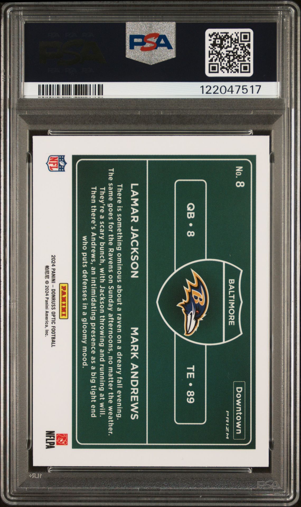 2024 Panini Donruss Optic Downtown Duos Jackson/Andrews #8 Gem Mt 10 back