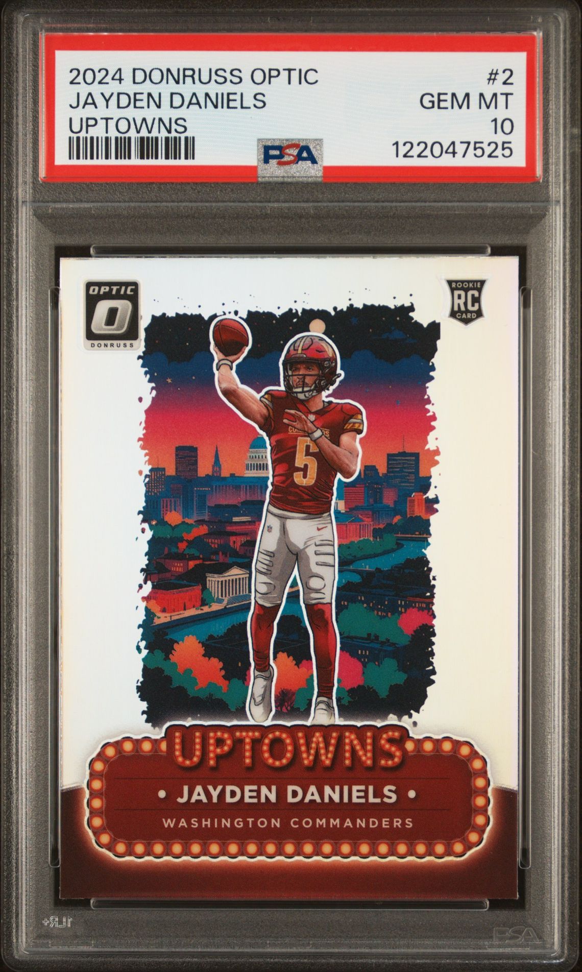 2024 Panini Donruss Optic Uptowns Jayden Daniels #2 Gem Mt 10 front