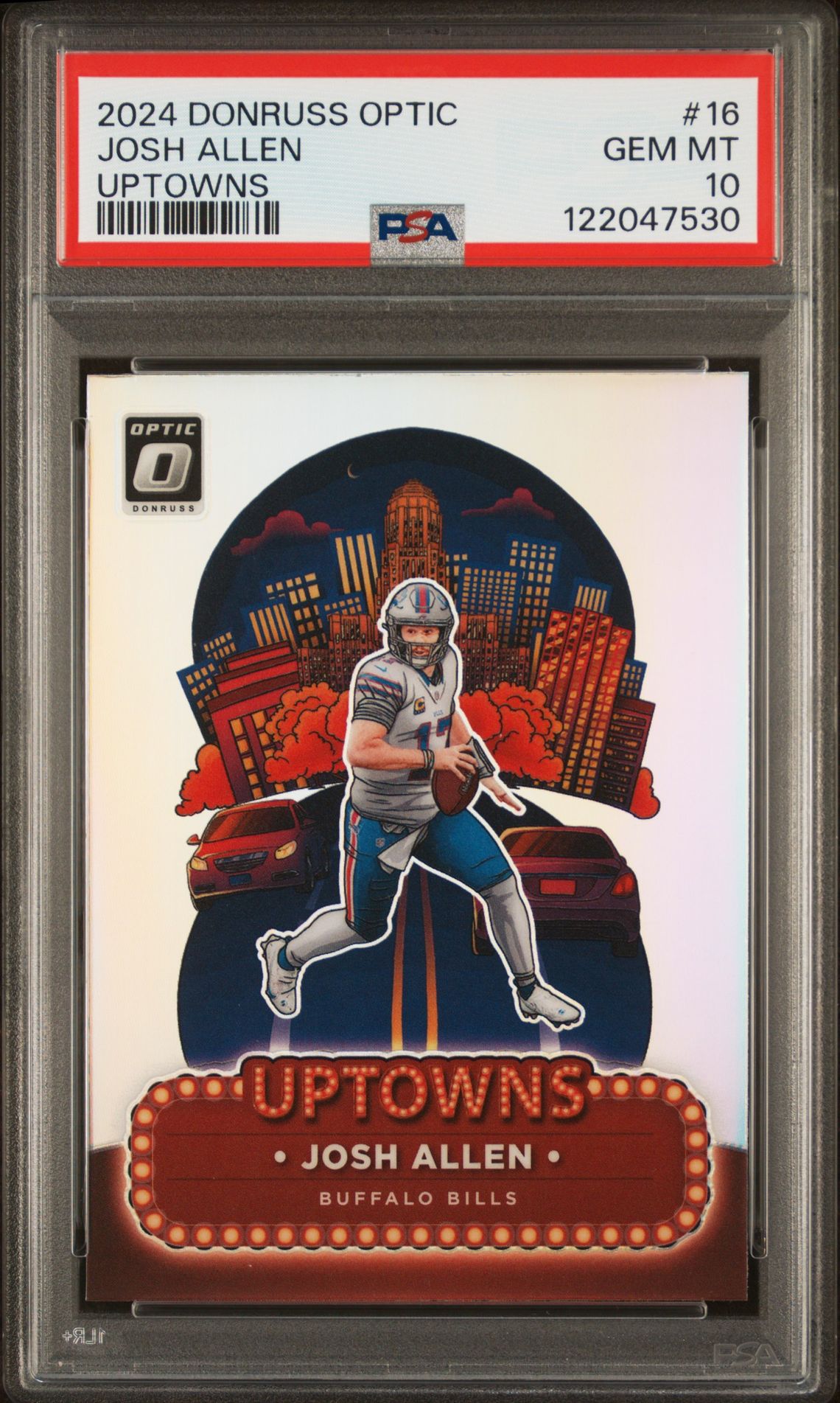 2024 Panini Donruss Optic Uptowns Josh Allen #16 Gem Mt 10 front