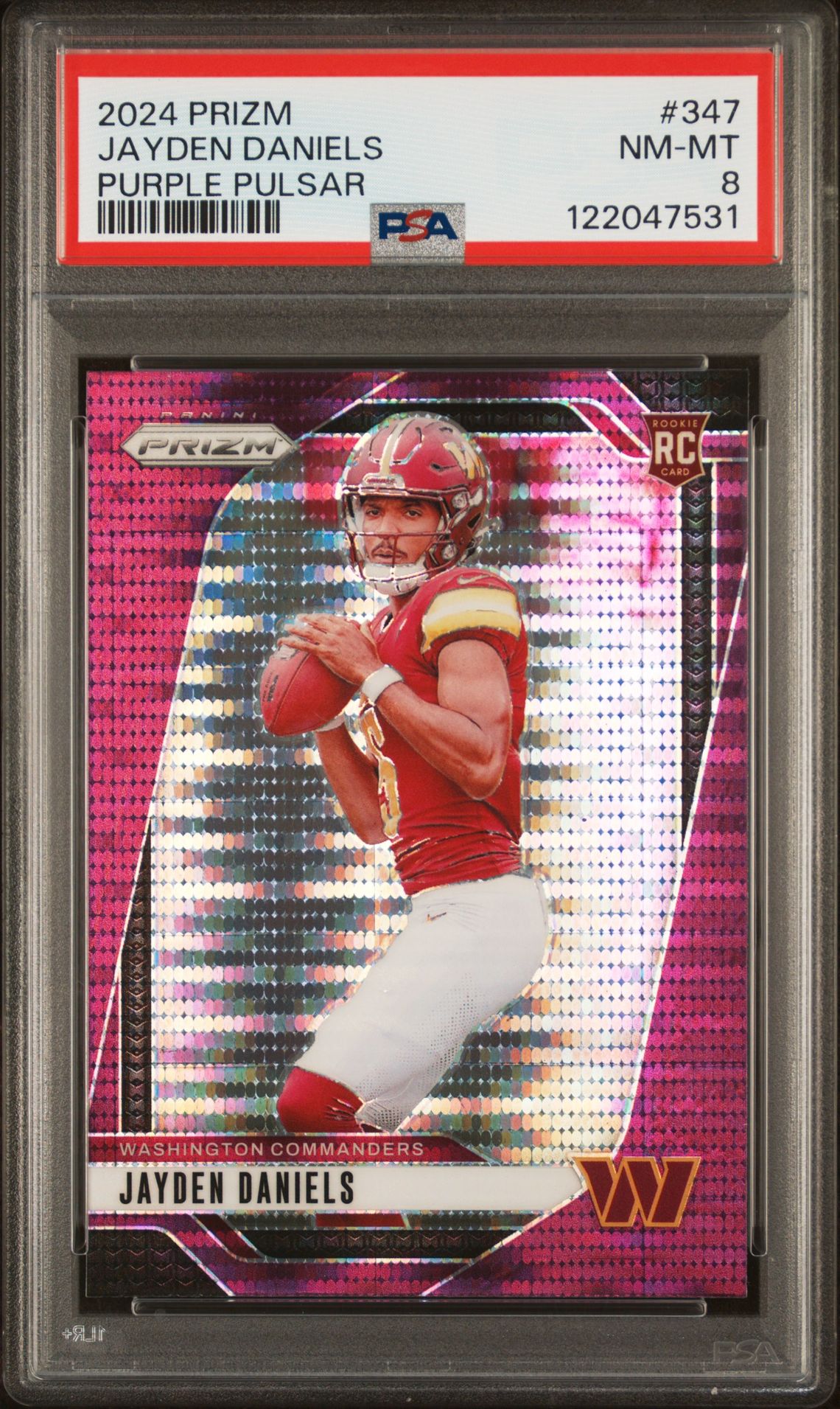 2024 Panini Prizm Jayden Daniels #347 (Purple Pulsar) Nm-Mt 8 front