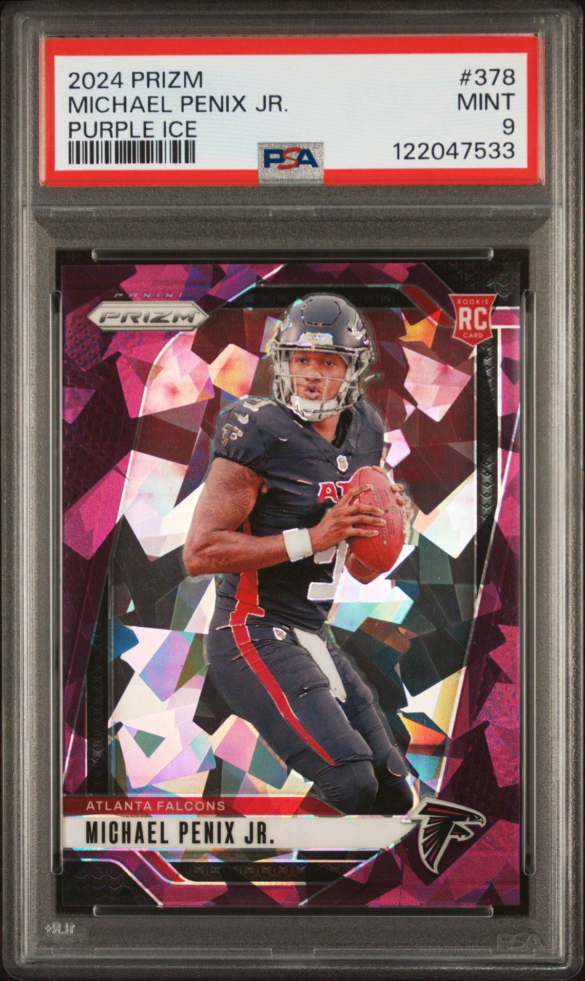 2024 Panini Prizm Michael Penix Jr. #378 (Purple Ice) Mint 9 front