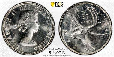 1953 25C No Strap MS65