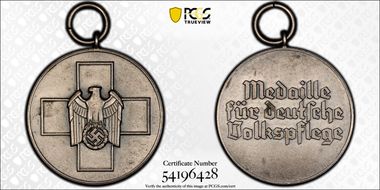 (1939) Medal OEK-3565 Silvered AE Social Welfare Decoration MS63