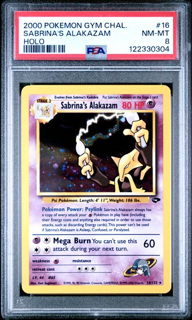 2000 POKEMON GYM CHALLENGE #16 SABRINA'S ALAKAZAM HOLO (PSA 8) (PSA 8) – 122330304