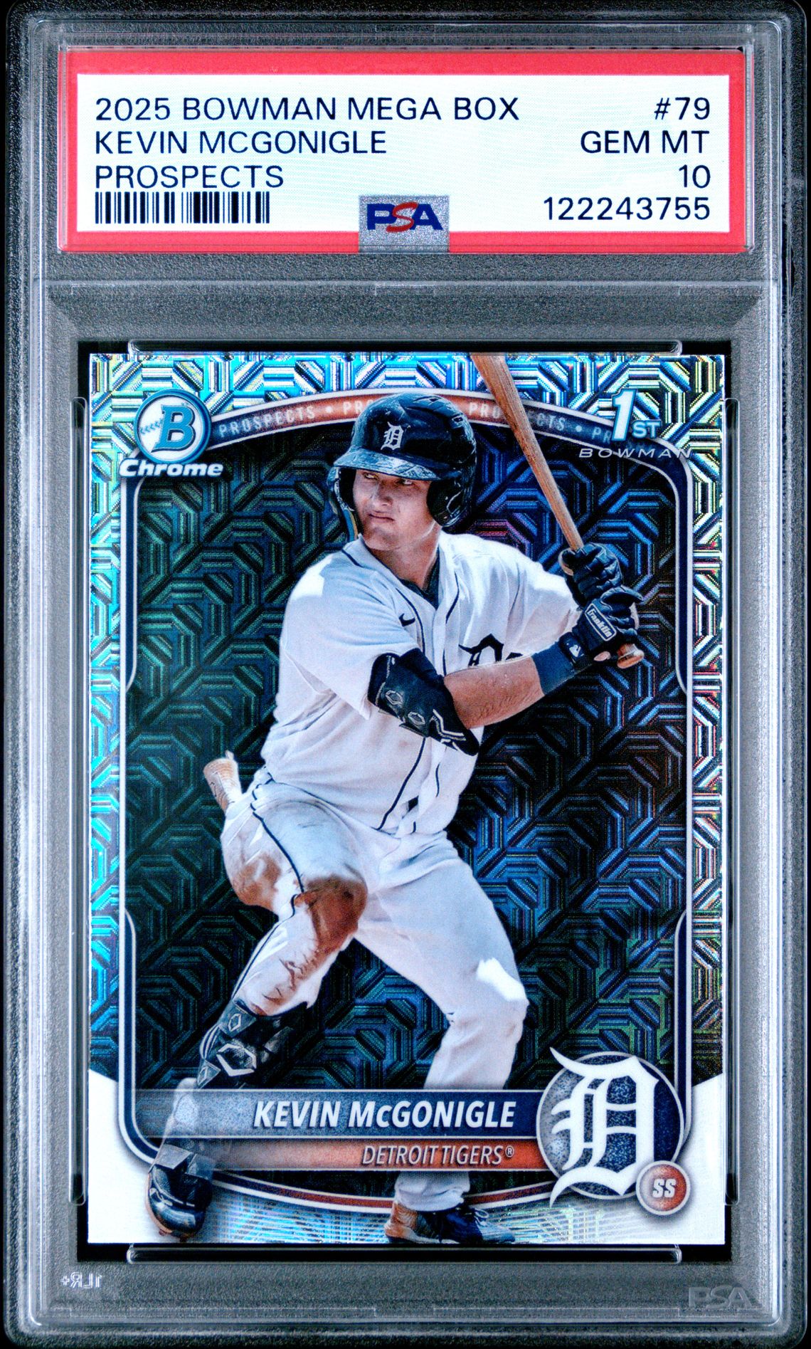 2025 Bowman BOWMAN MEGA BOX CHROME PROSPECTS GOLD REFRACTOR #79 Kevin Mcgonigle front