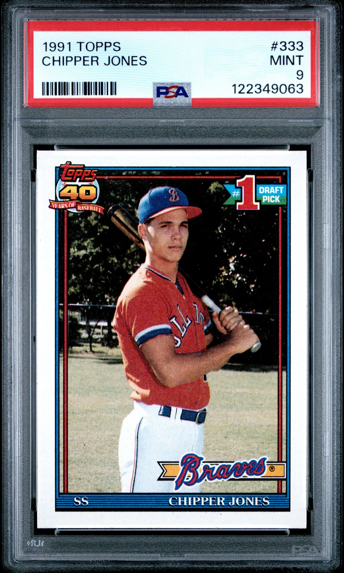 1991 Topps Chipper Jones #333 Mint 9 front