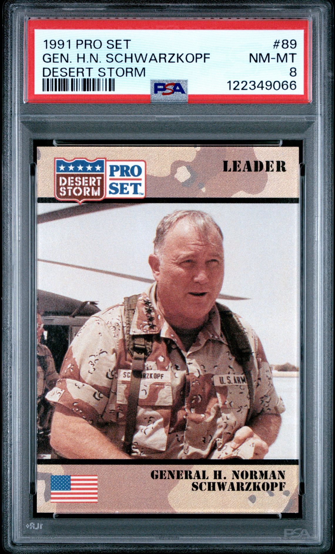 1991 Pro Set Desert Storm Gen. H.n. Schwarzkopf #89 (Desert Storm) Nm-Mt 8 front