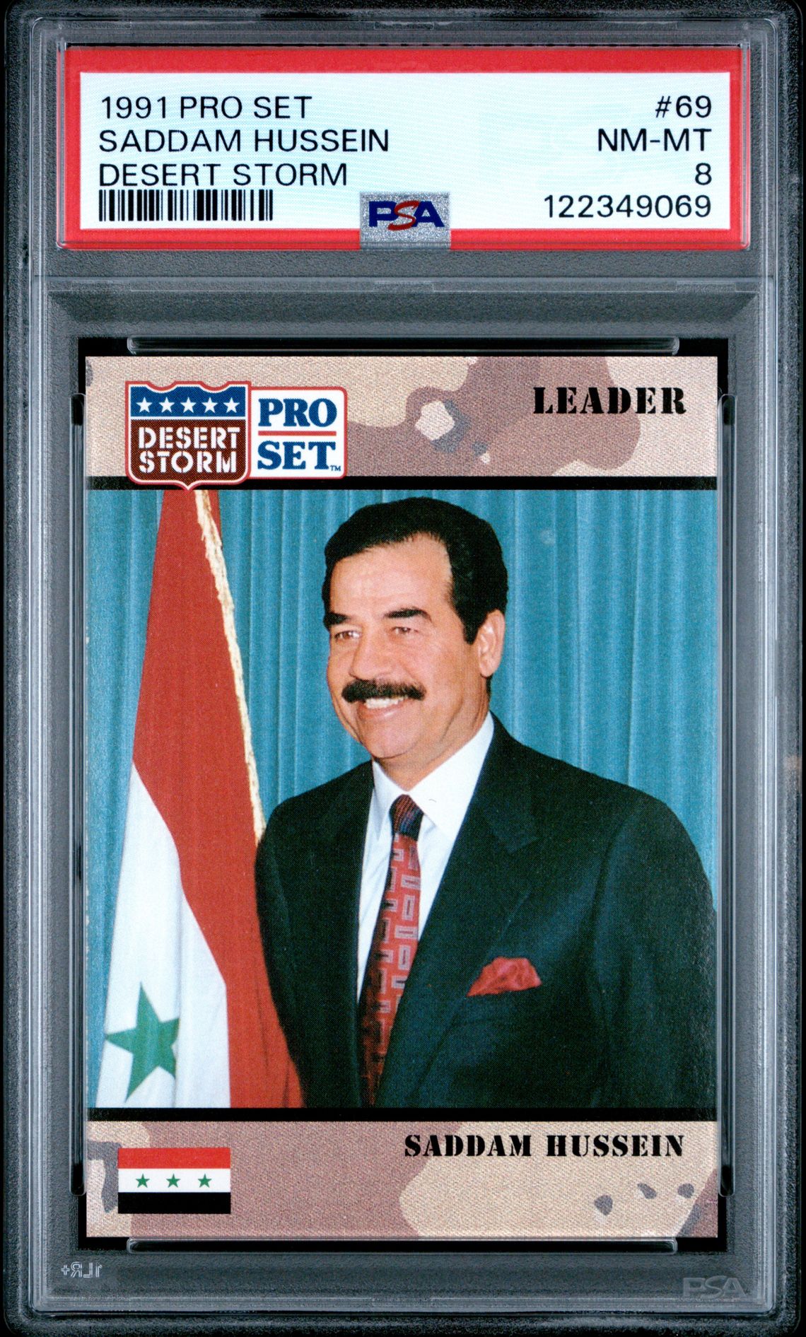 1991 Pro Set Desert Storm Saddam Hussein #69 (Desert Storm) Nm-Mt 8 front