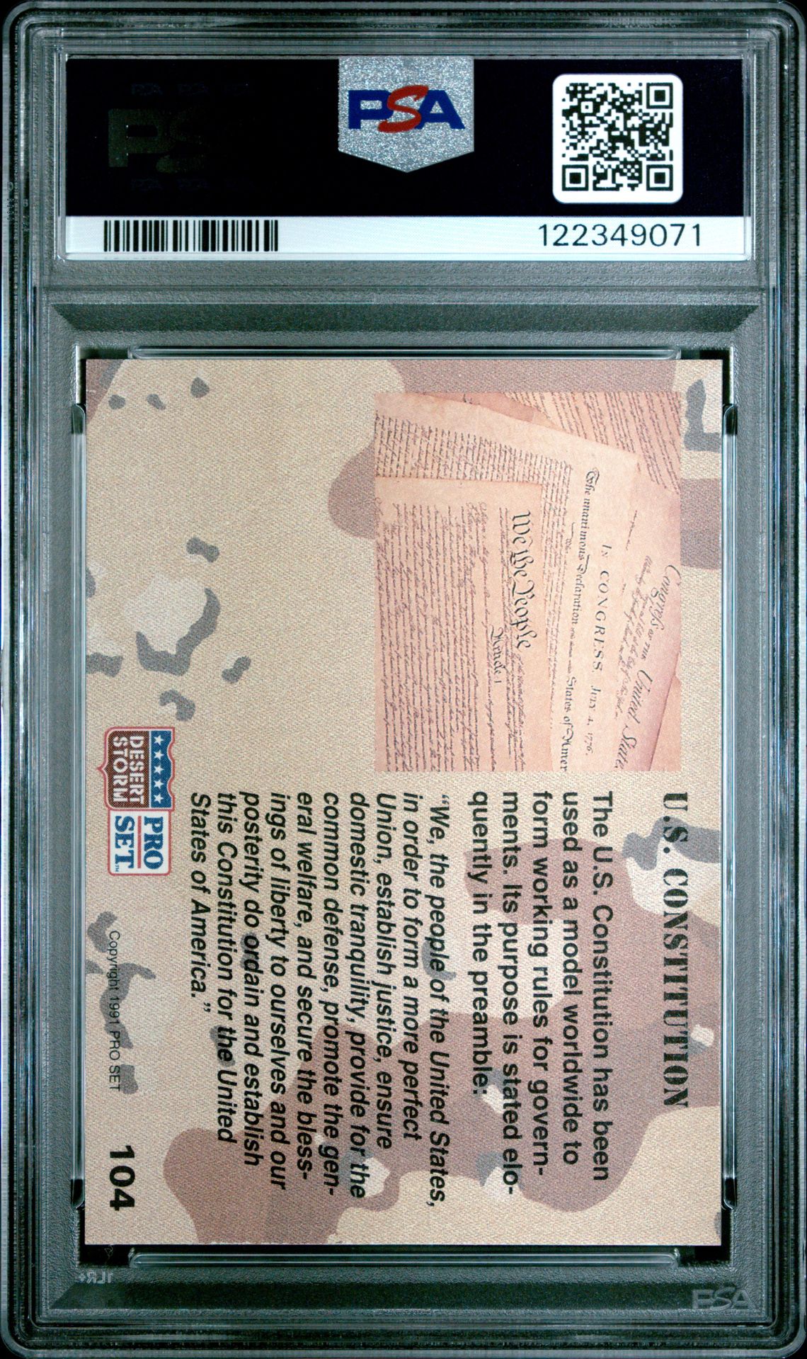 1991 Pro Set Desert Storm U.s. Constitution #104 (Desert Storm) Nm-Mt 8 back