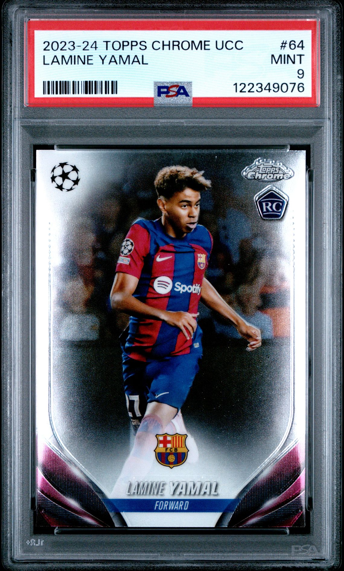 2023-24 Topps Chrome Uefa Club Competitions Lamine Yamal #64 Mint 9 front