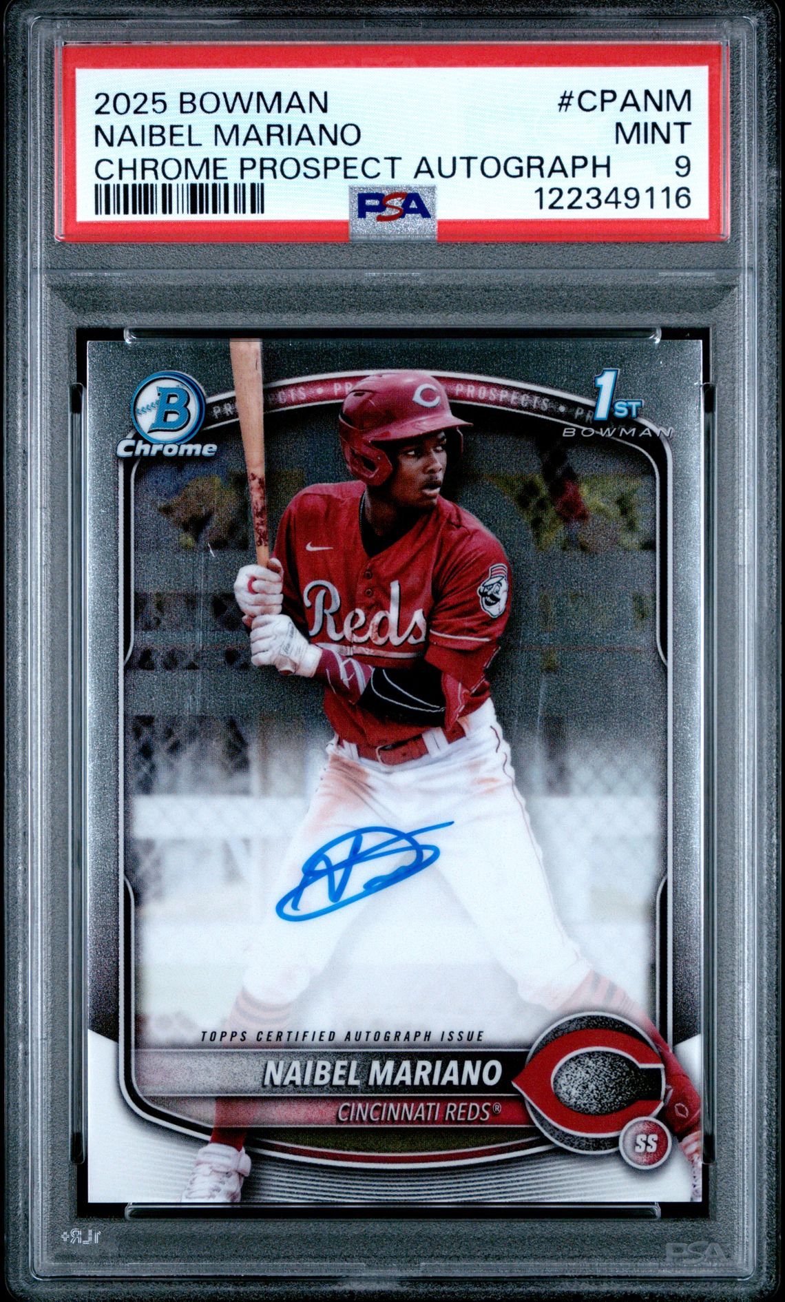 2025 Bowman Chrome Prospect Autographs Naibel Mariano #Cpanm Mint 9 front