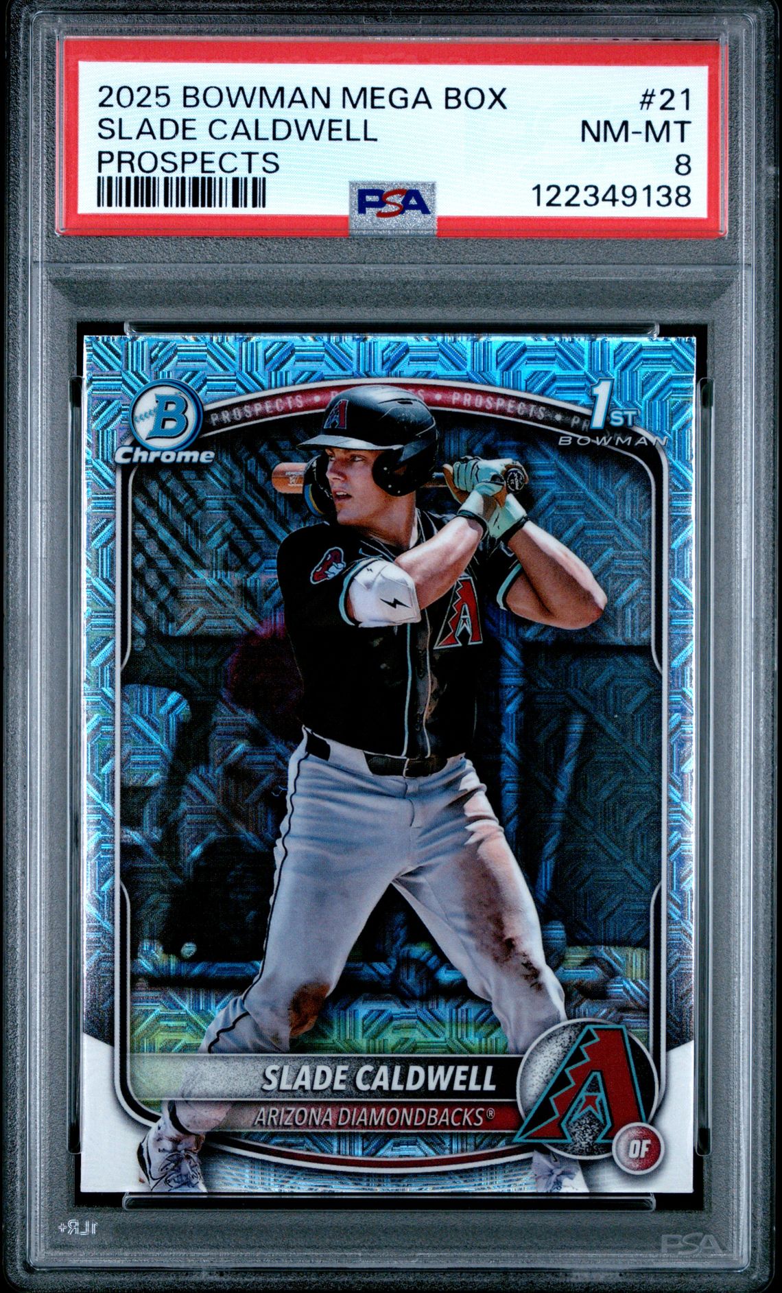 2025 Bowman Mega Box Chrome Prospects Slade Caldwell #21 Nm-Mt 8 front