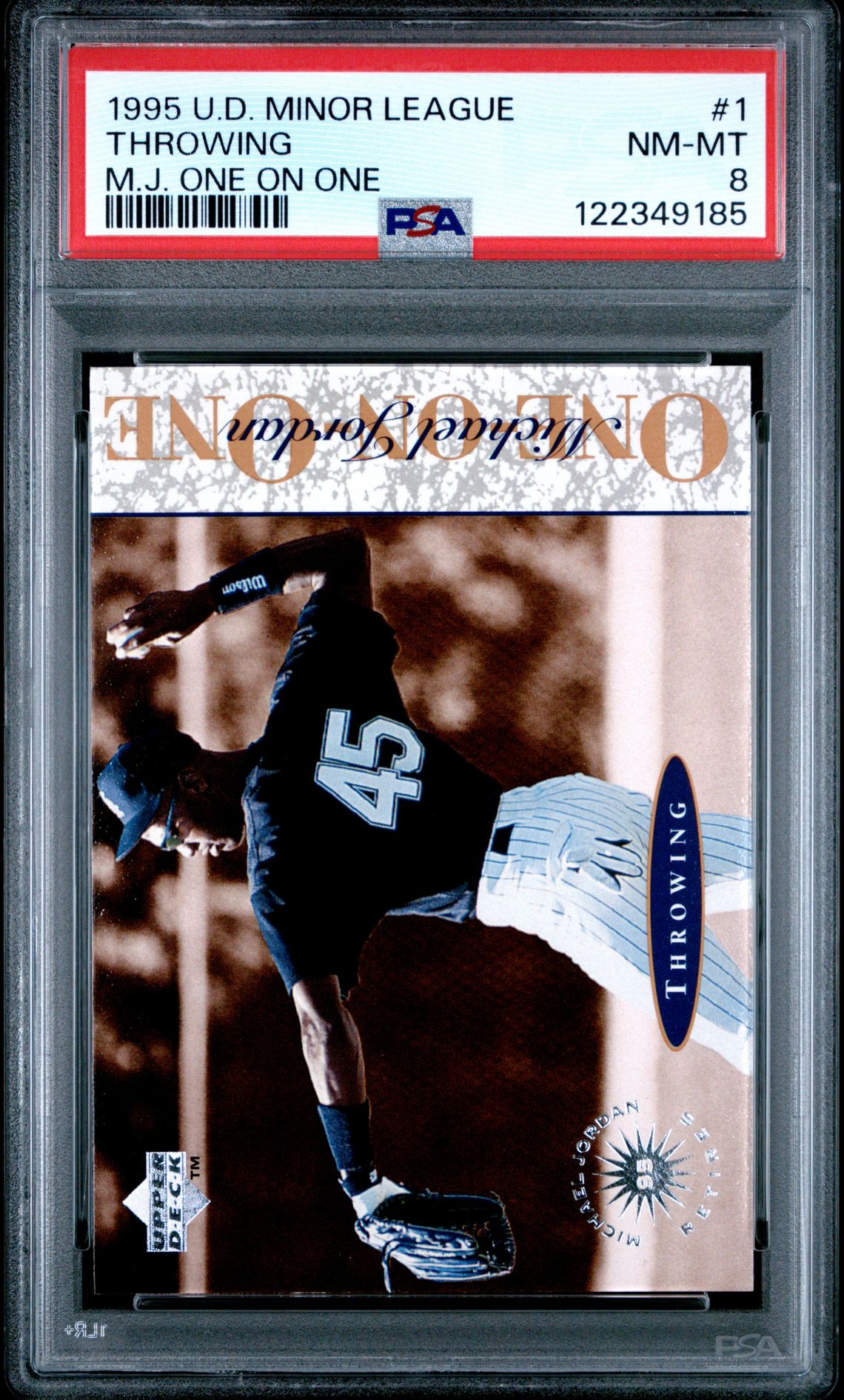 1995 Upper Deck Minor League M.j. One On One Throwing #1 (M.j. One On One) Nm-Mt 8 front