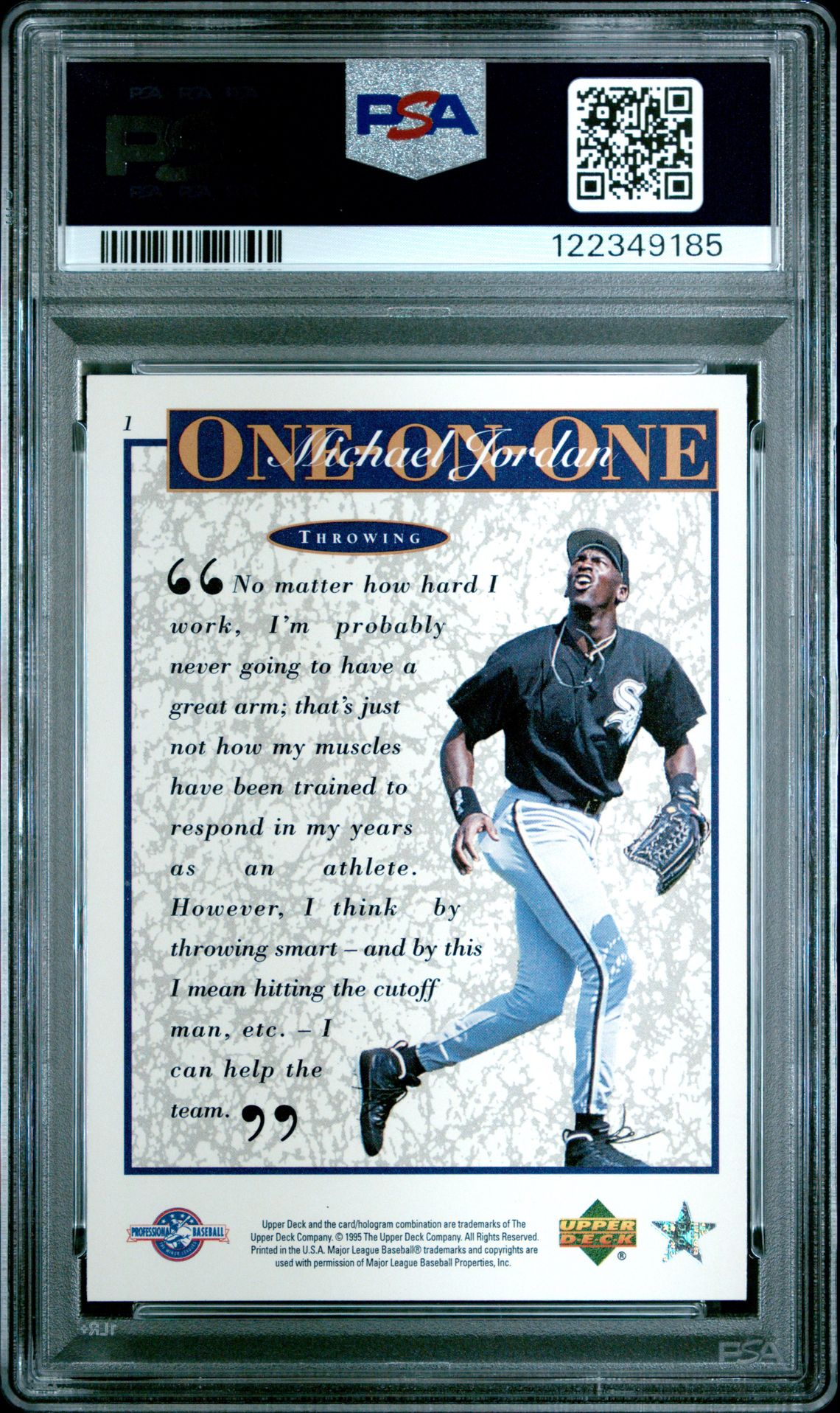 1995 Upper Deck Minor League M.j. One On One Throwing #1 (M.j. One On One) Nm-Mt 8 back