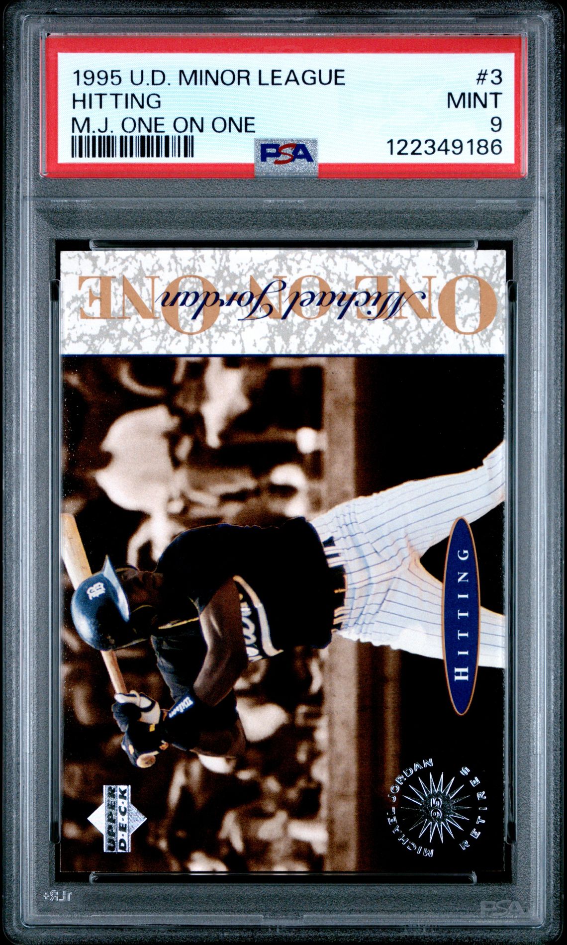 1995 Upper Deck Minor League M.j. One On One Hitting #3 (M.j. One On One) Mint 9 front