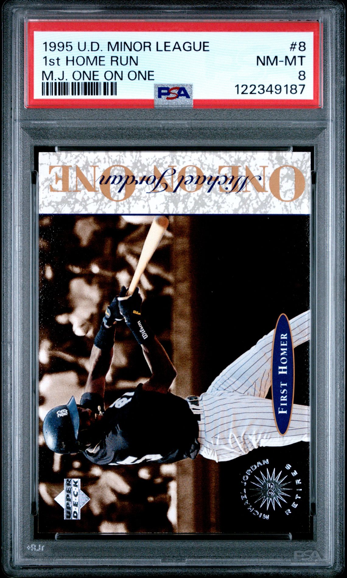 1995 Upper Deck Minor League M.j. One On One 1St Home Run #8 (M.j. One On One) Nm-Mt 8 front