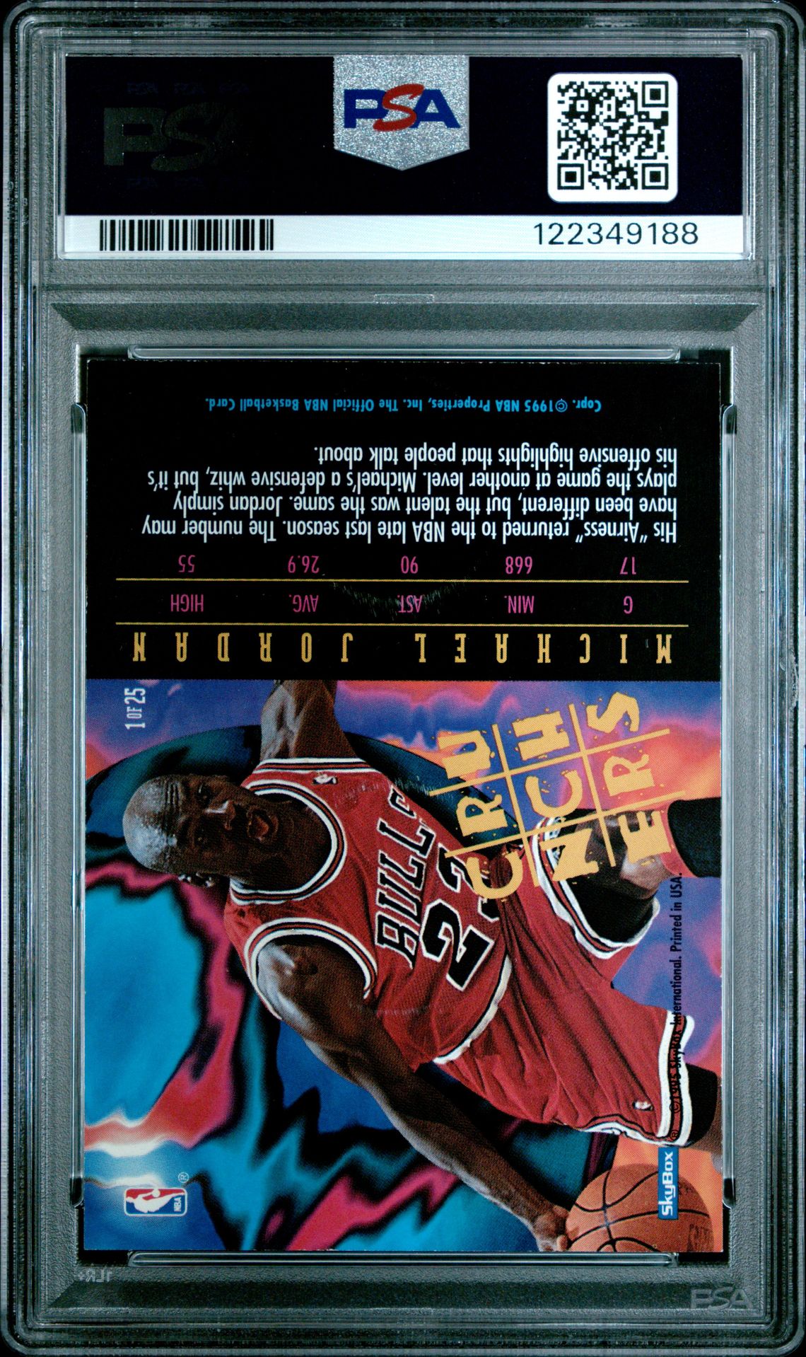 1995 Hoops Number Crunchers Michael Jordan #1 (Number Crunchers) Nm 7 back