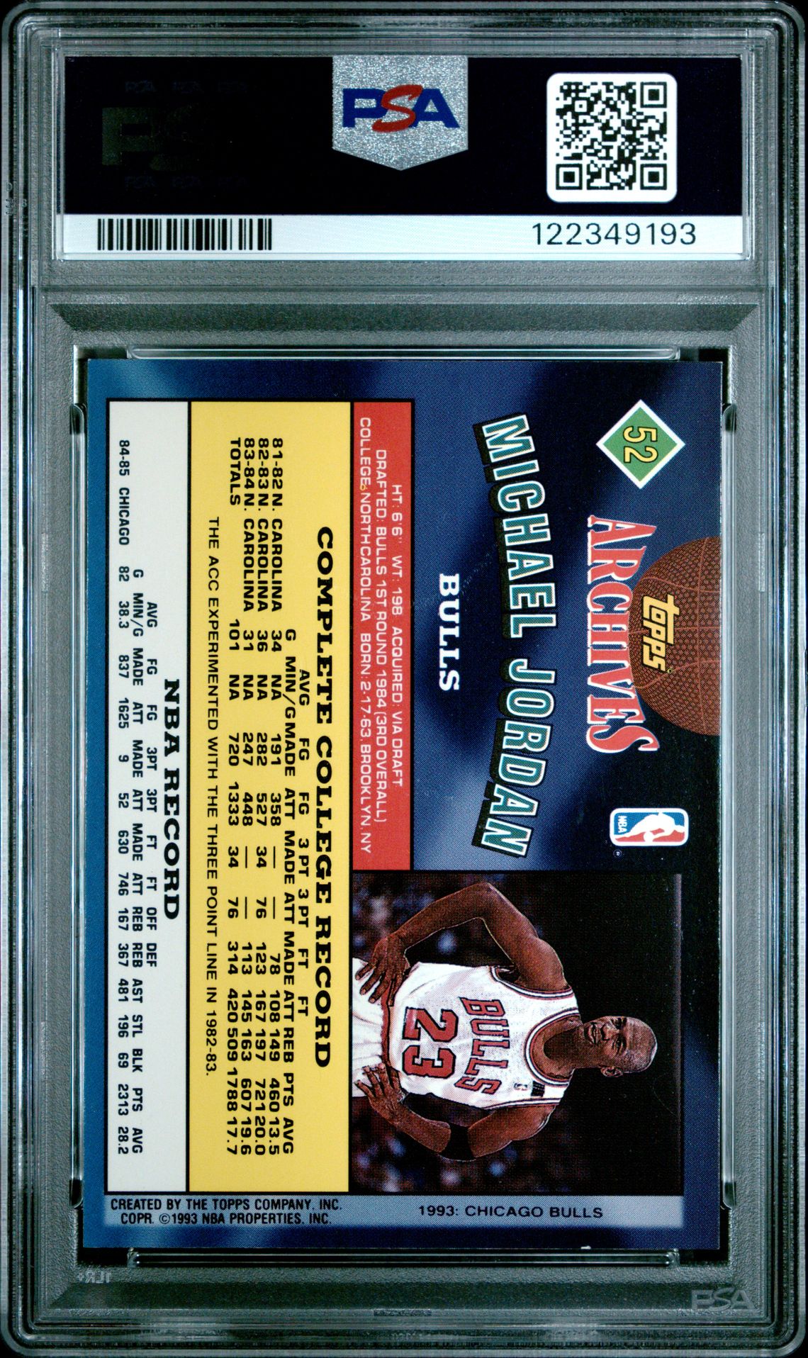 1992 Topps Archives Michael Jordan #52 Nm-Mt 8 back