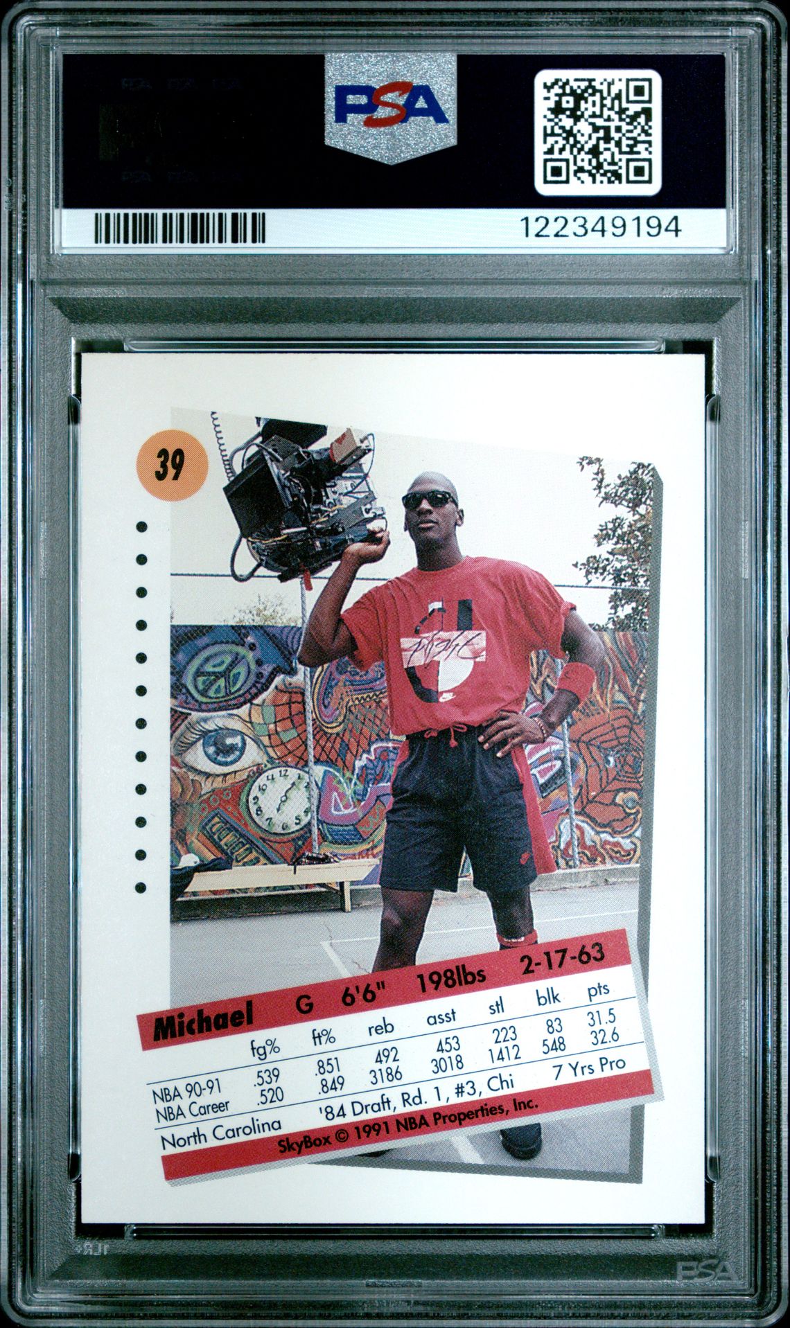 1991 Skybox Michael Jordan #39 Mint 9 back