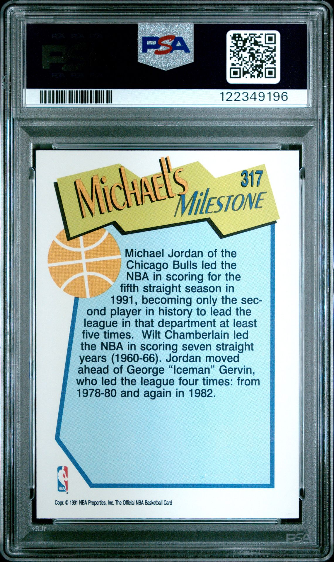 1991 Hoops Michael Jordan #317 Mint 9 back