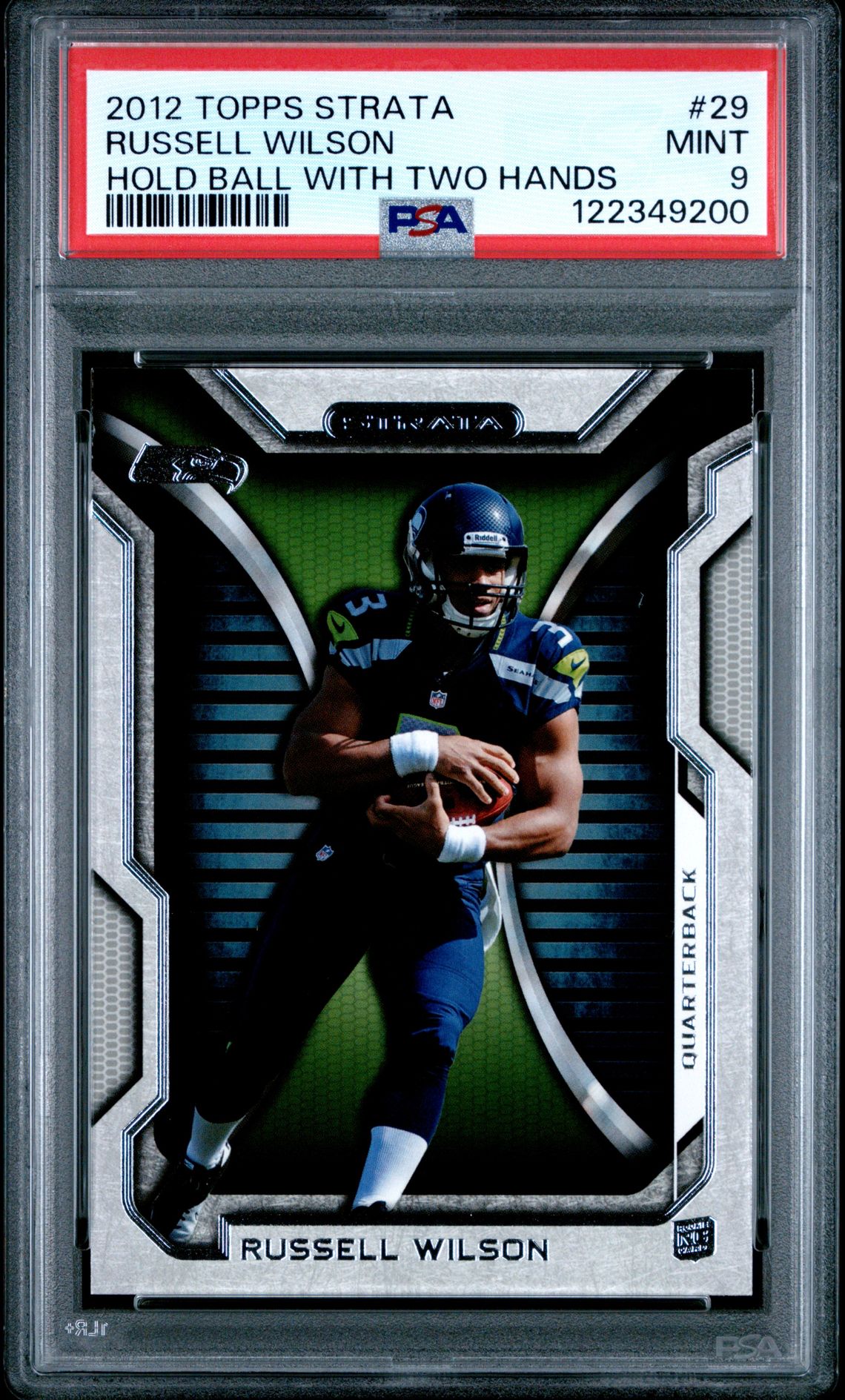 2012 Topps Strata Russell Wilson #29 (Hold Ball With Two Hands) Mint 9 front
