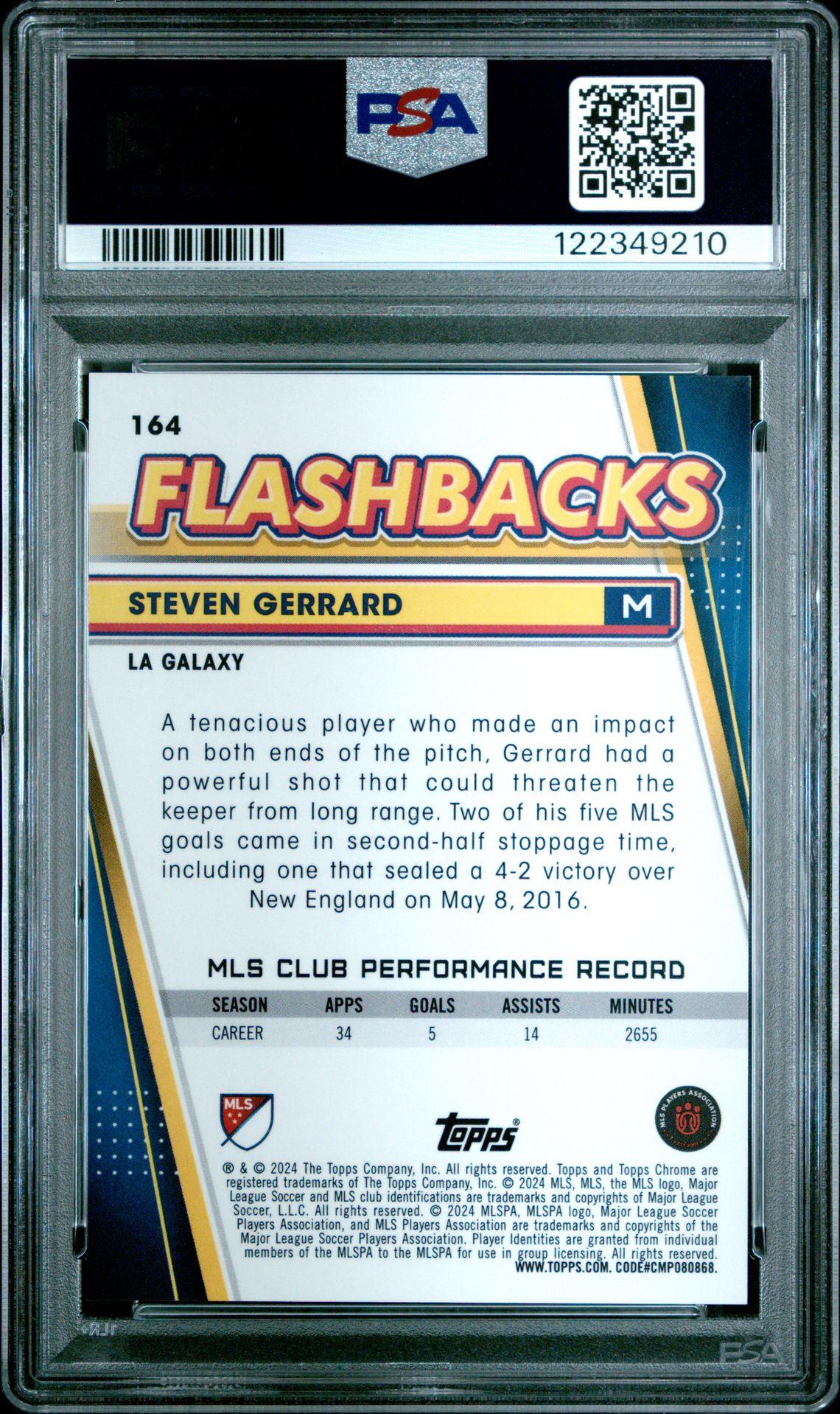 2024 Topps Chrome Mls Steven Gerrard #164 (Red Wave) Mint 9 back