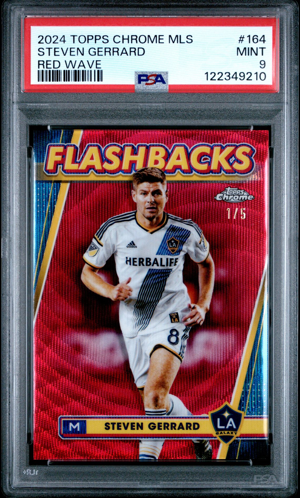 2024 Topps Chrome Mls Steven Gerrard #164 (Red Wave) Mint 9 front