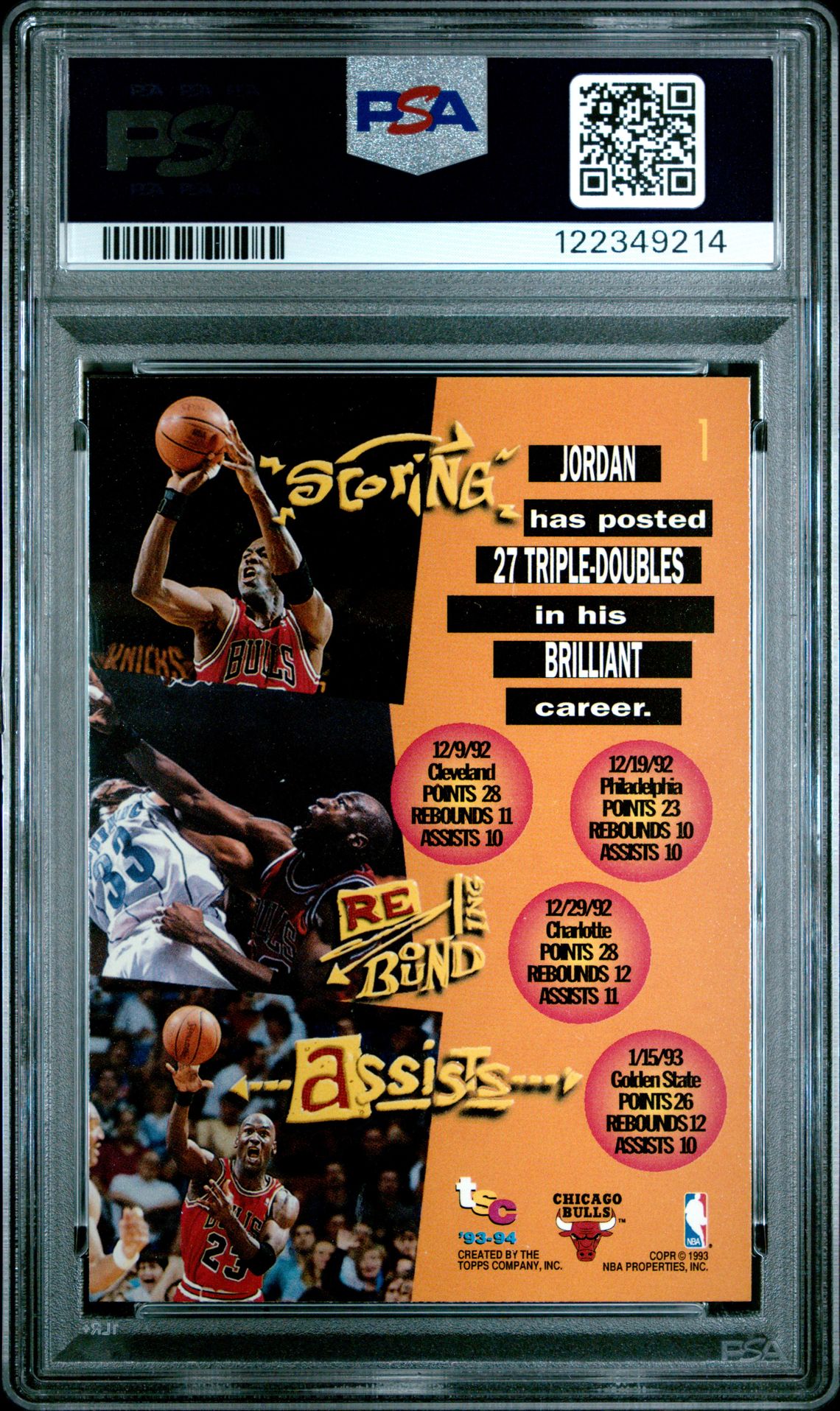 1993 Stadium Club Michael Jordan #1 Nm-Mt 8 back