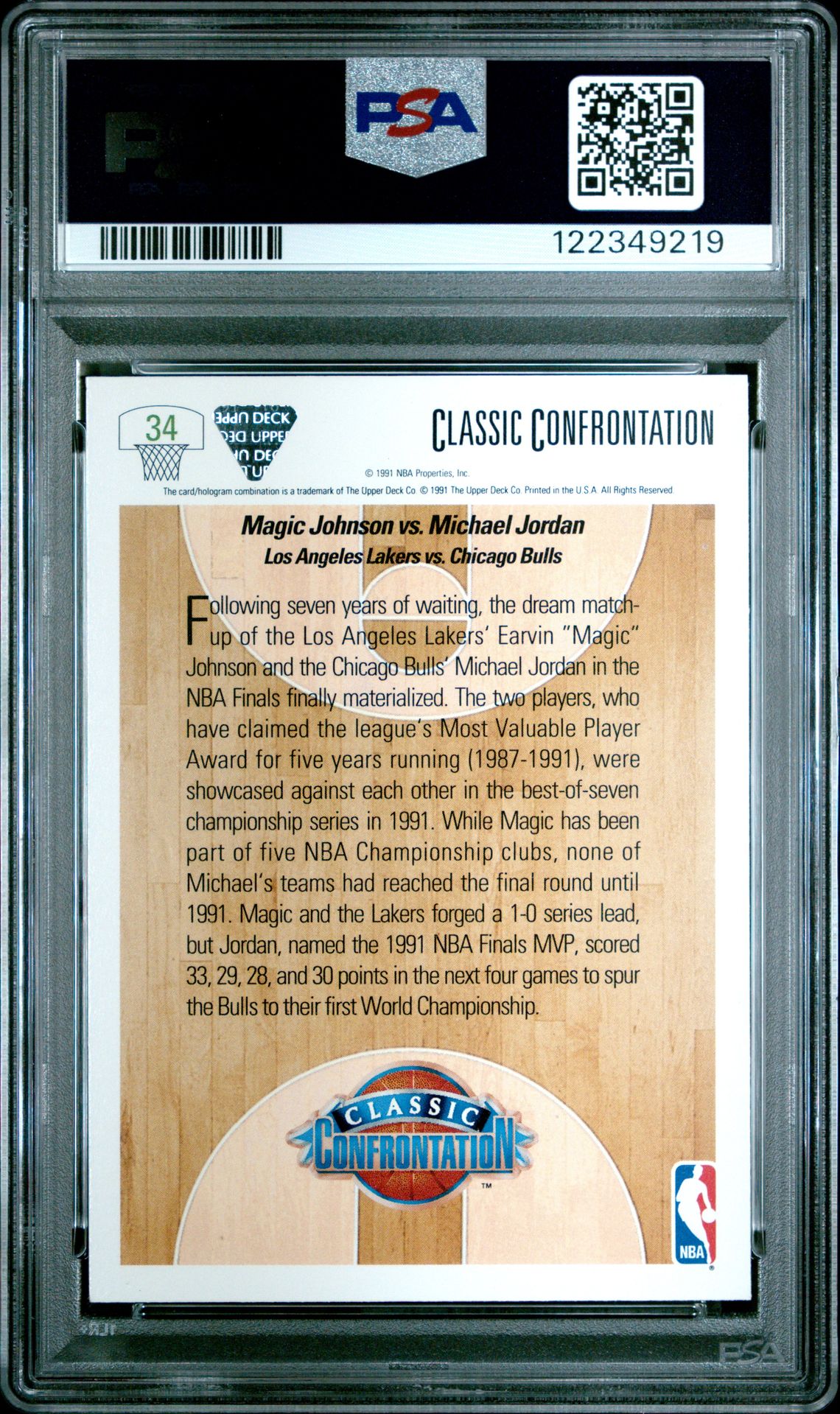 1991 Upper Deck Magic Vs. Jordan #34 Mint 9 back