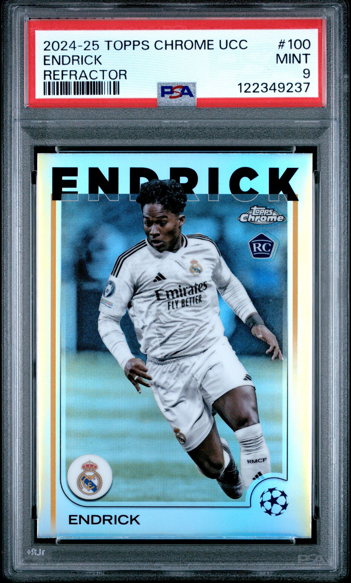 2024-25 Topps Chrome Uefa Club Competitions Endrick #100 (Refractor) Mint 9 front