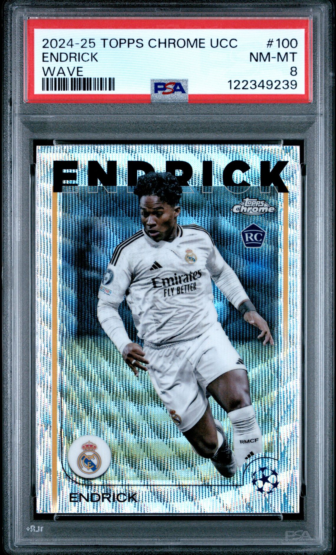 2024-25 Topps Chrome Uefa Club Competitions Endrick #100 (Wave) Nm-Mt 8 front