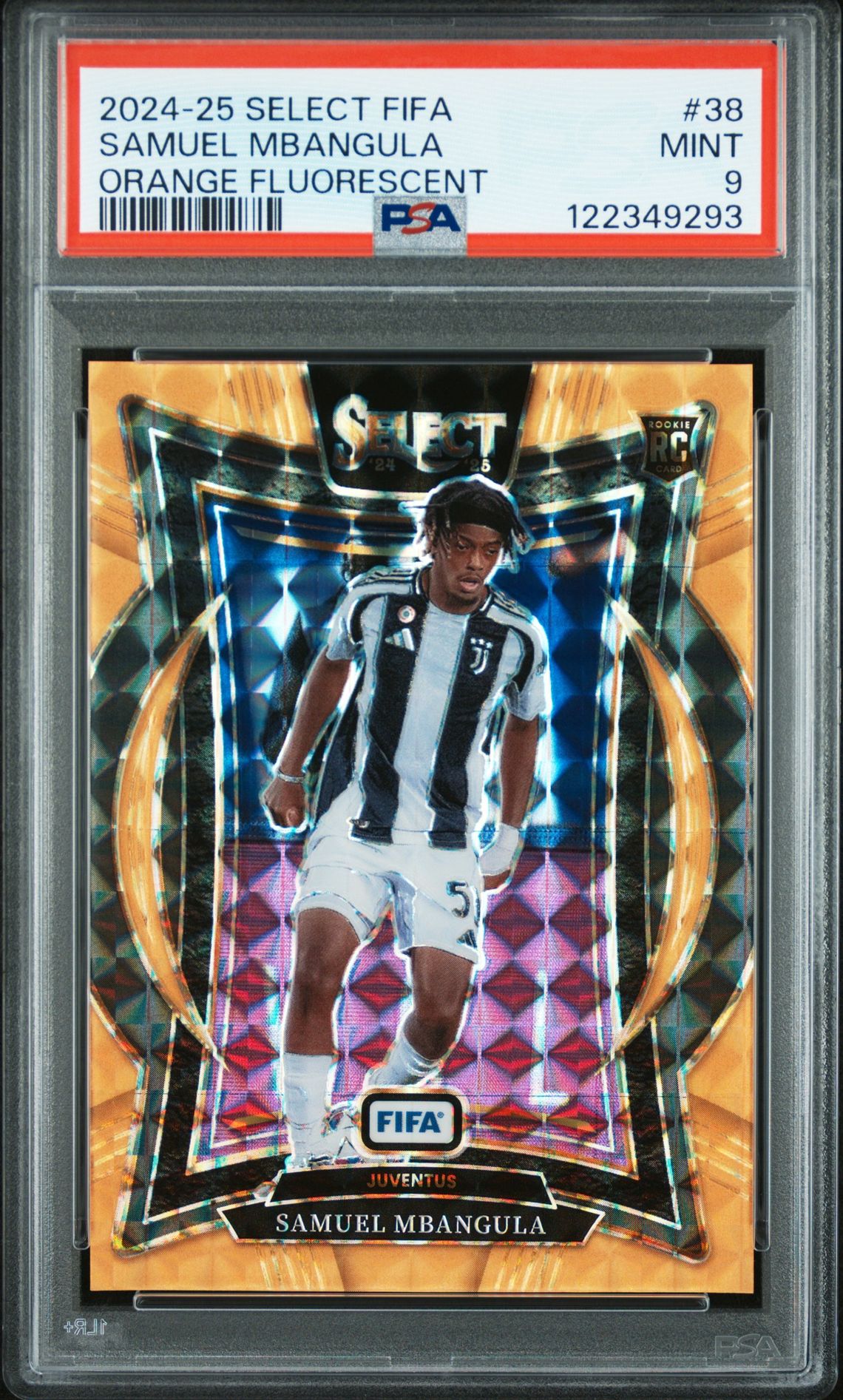 2024-25 Panini Select Fifa Samuel Mbangula #38 (Orange Fluorescent) Mint 9 front