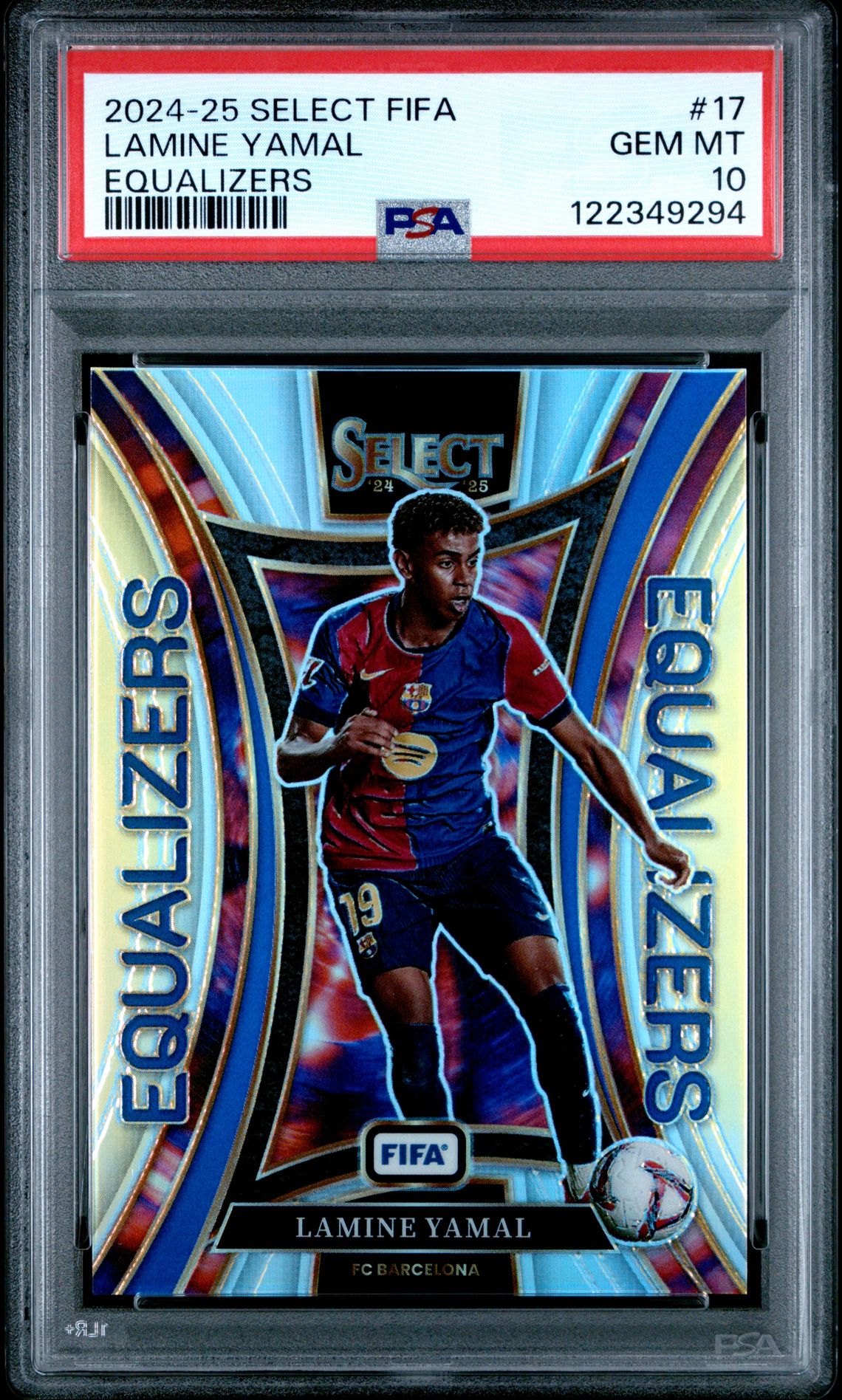 2024-25 Panini Select Fifa Equalizers Lamine Yamal #17 Gem Mt 10 front