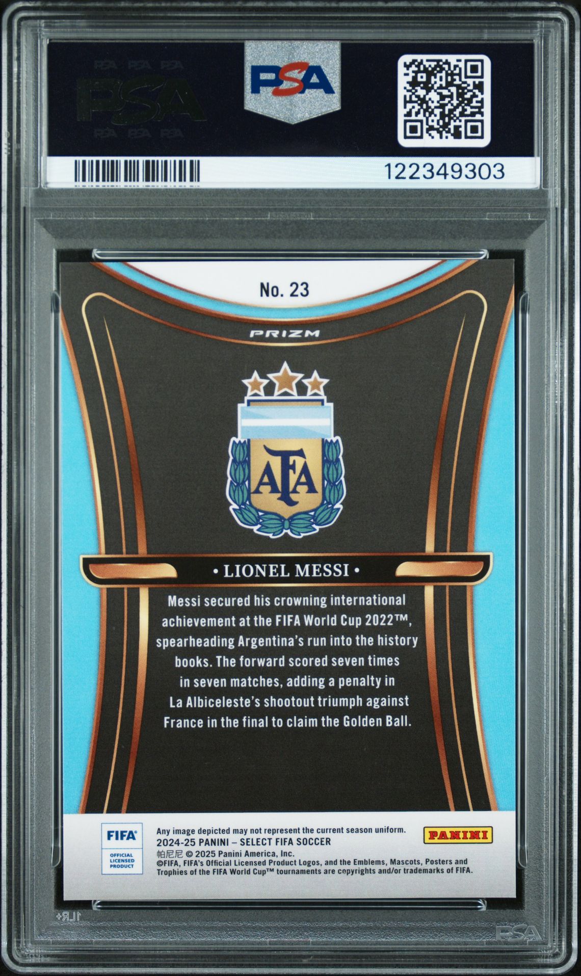 2024-25 Panini Select Fifa Unstoppable Lionel Messi #23 Mint 9 back