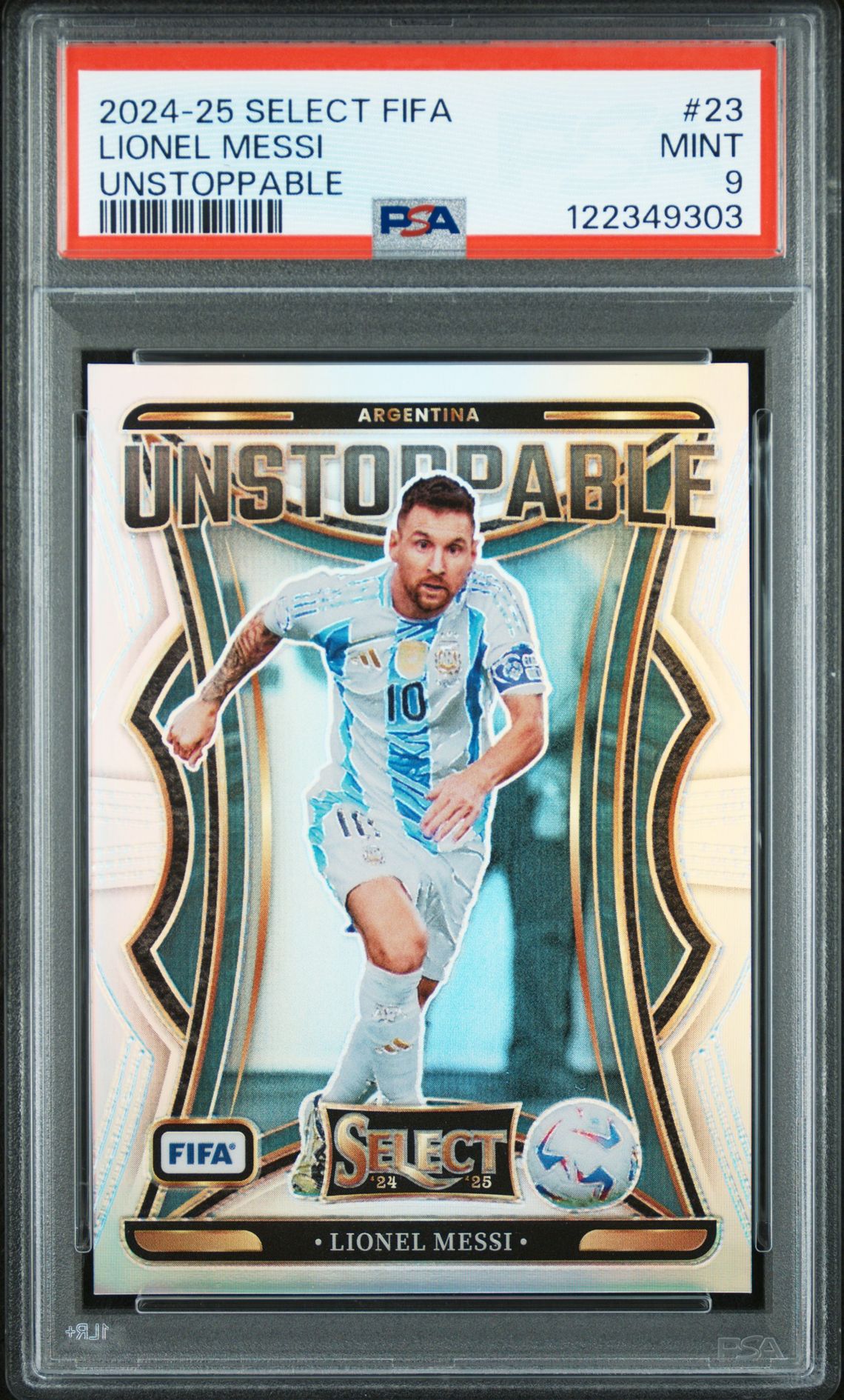 2024-25 Panini Select Fifa Unstoppable Lionel Messi #23 Mint 9 front