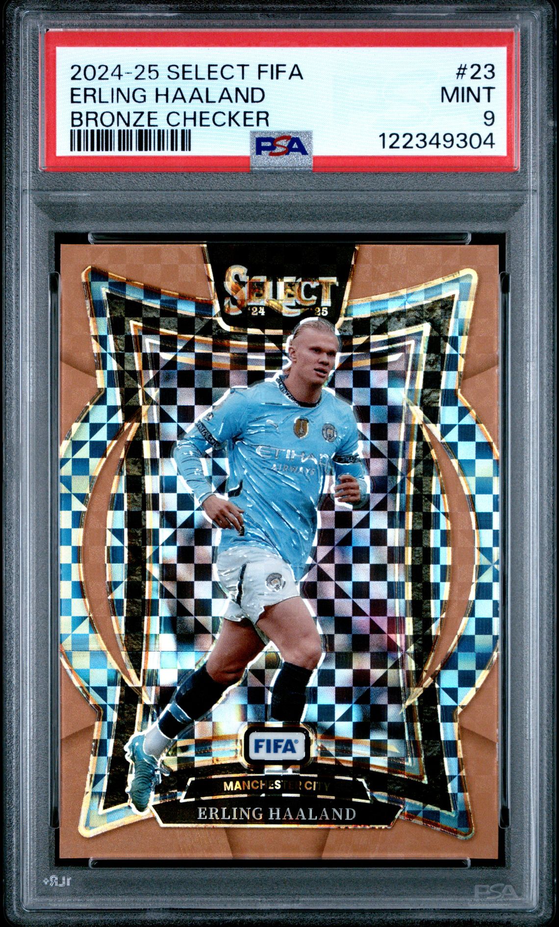 2024-25 Panini Select Fifa Erling Haaland #23 (Bronze Checker) Mint 9 front