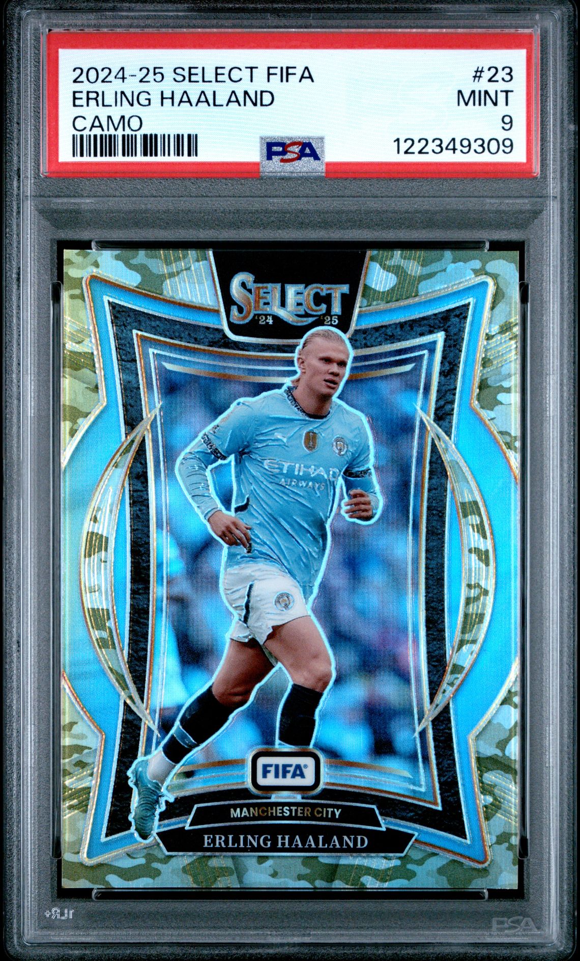 2024-25 Panini Select Fifa Erling Haaland #23 (Camo) Mint 9 front