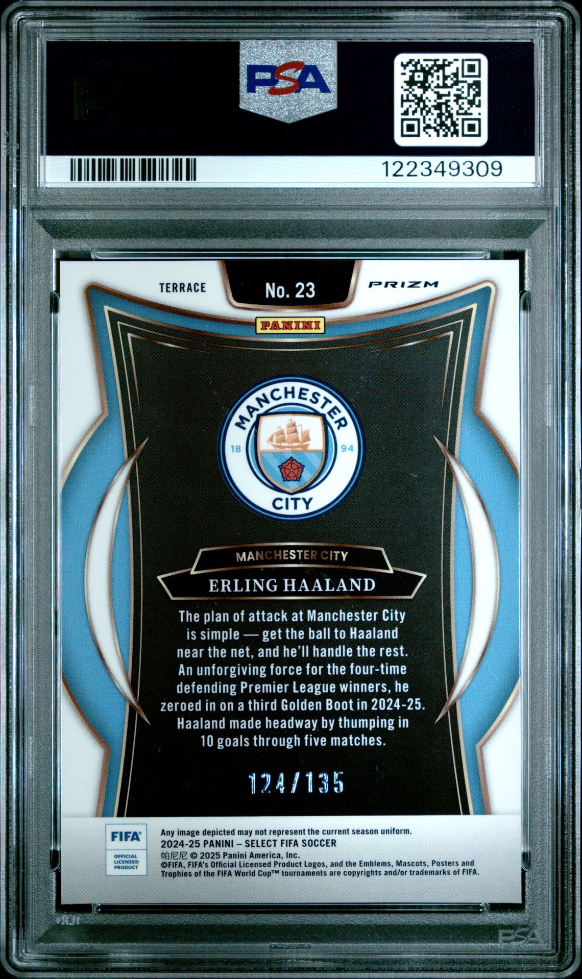 2024-25 Panini Select Fifa Erling Haaland #23 (Camo) Mint 9 back