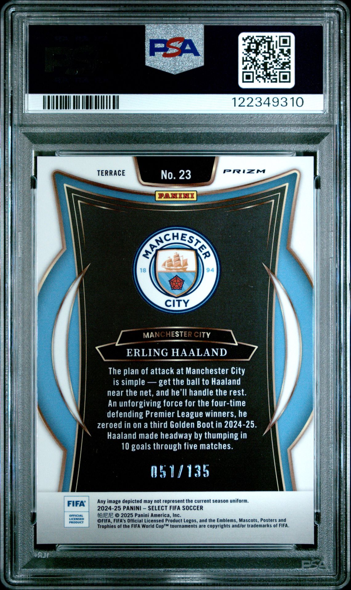 2024-25 Panini Select Fifa Erling Haaland #23 (Camo) Mint 9 back