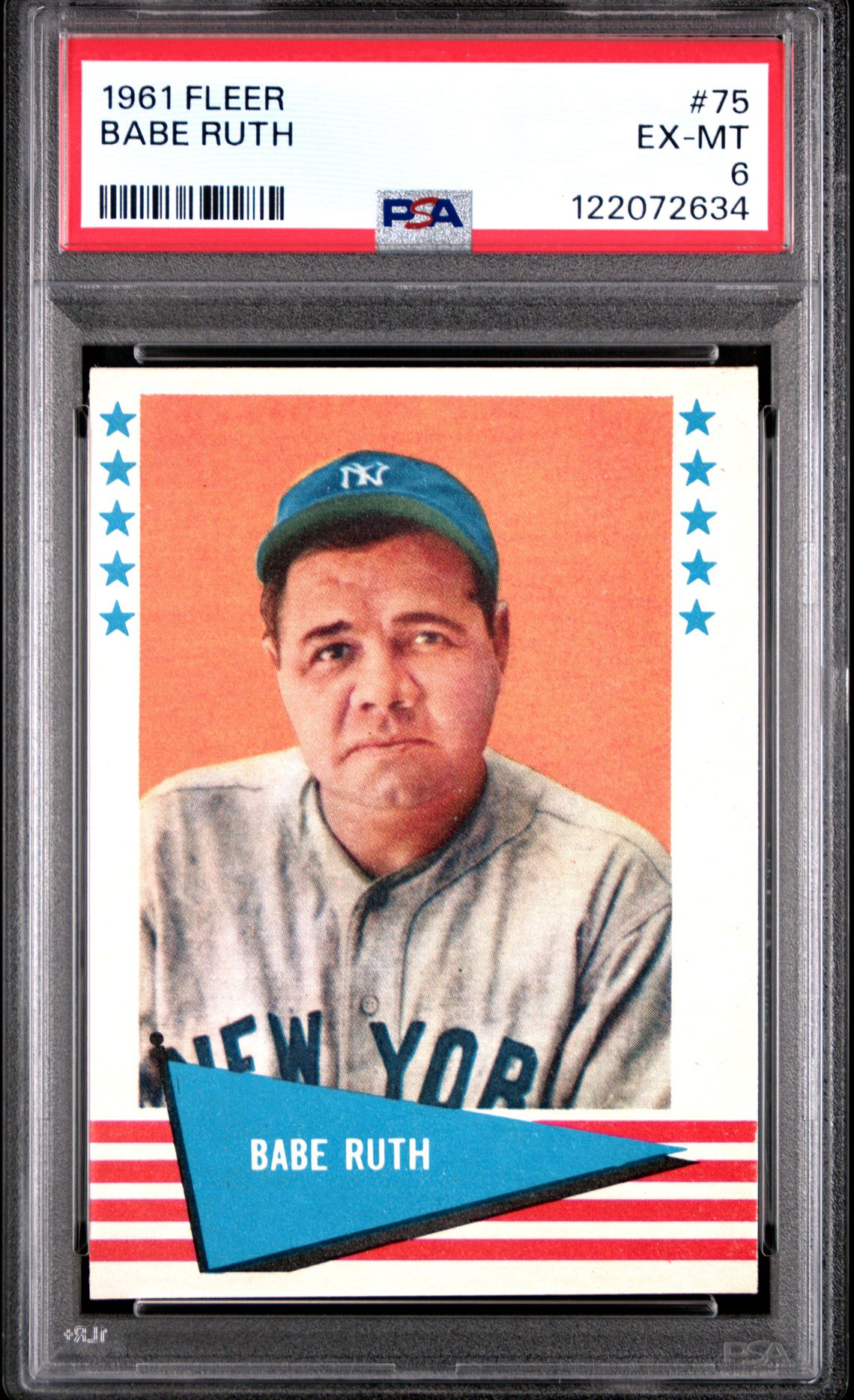 1961 Fleer Babe Ruth #75 Ex-Mt 6 front