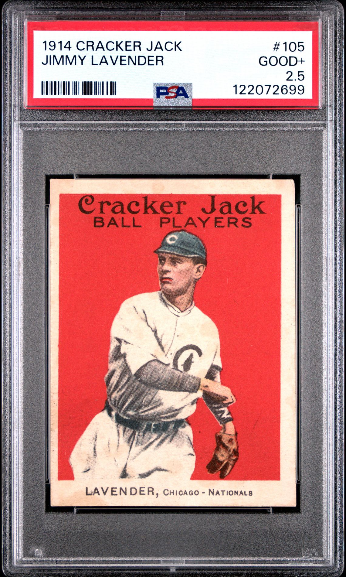 1914 Cracker Jack Jimmy Lavender #105 Good+ 2.5 front