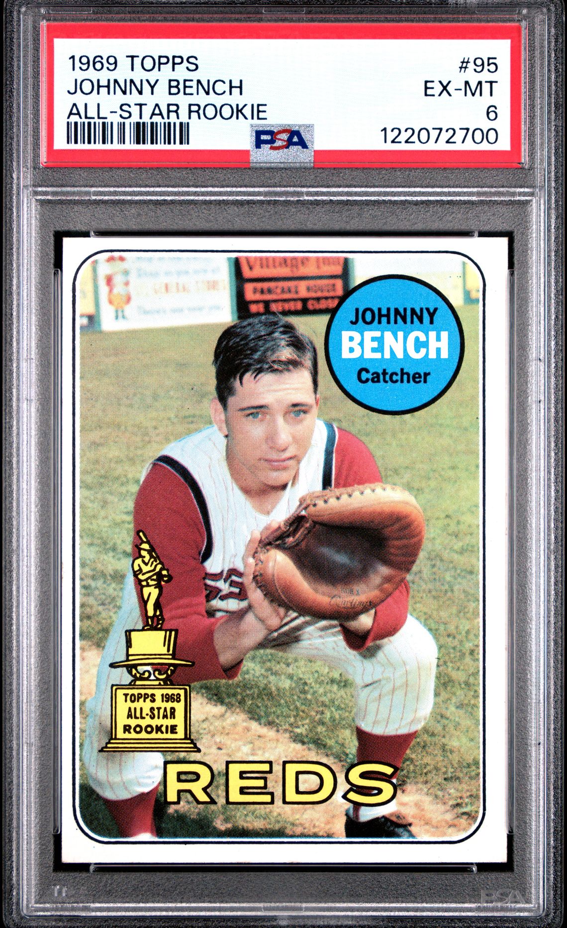 1969 Topps Johnny Bench #95 (All-Star Rookie) Ex-Mt 6 front