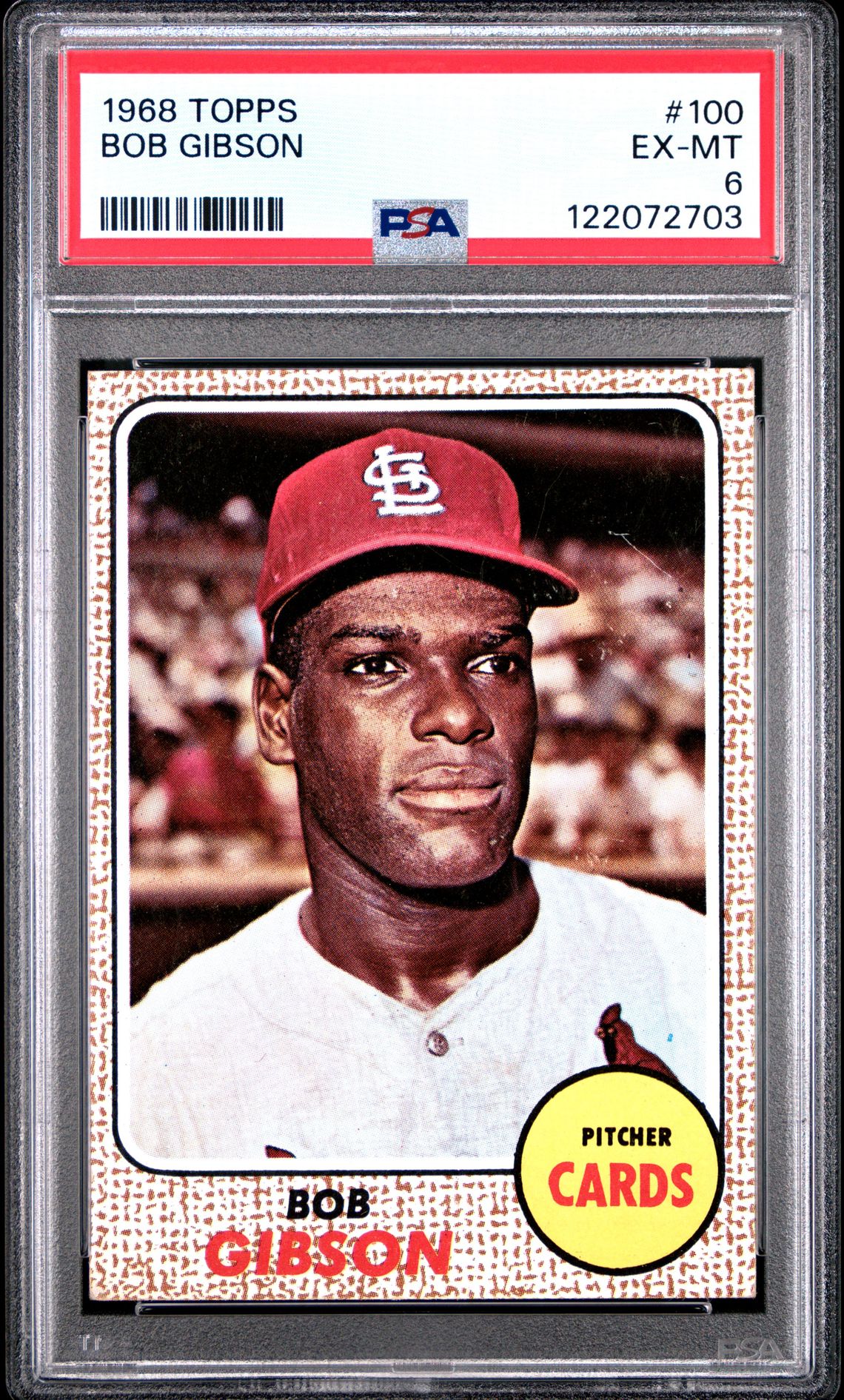 1968 Topps Bob Gibson #100 Ex-Mt 6 front