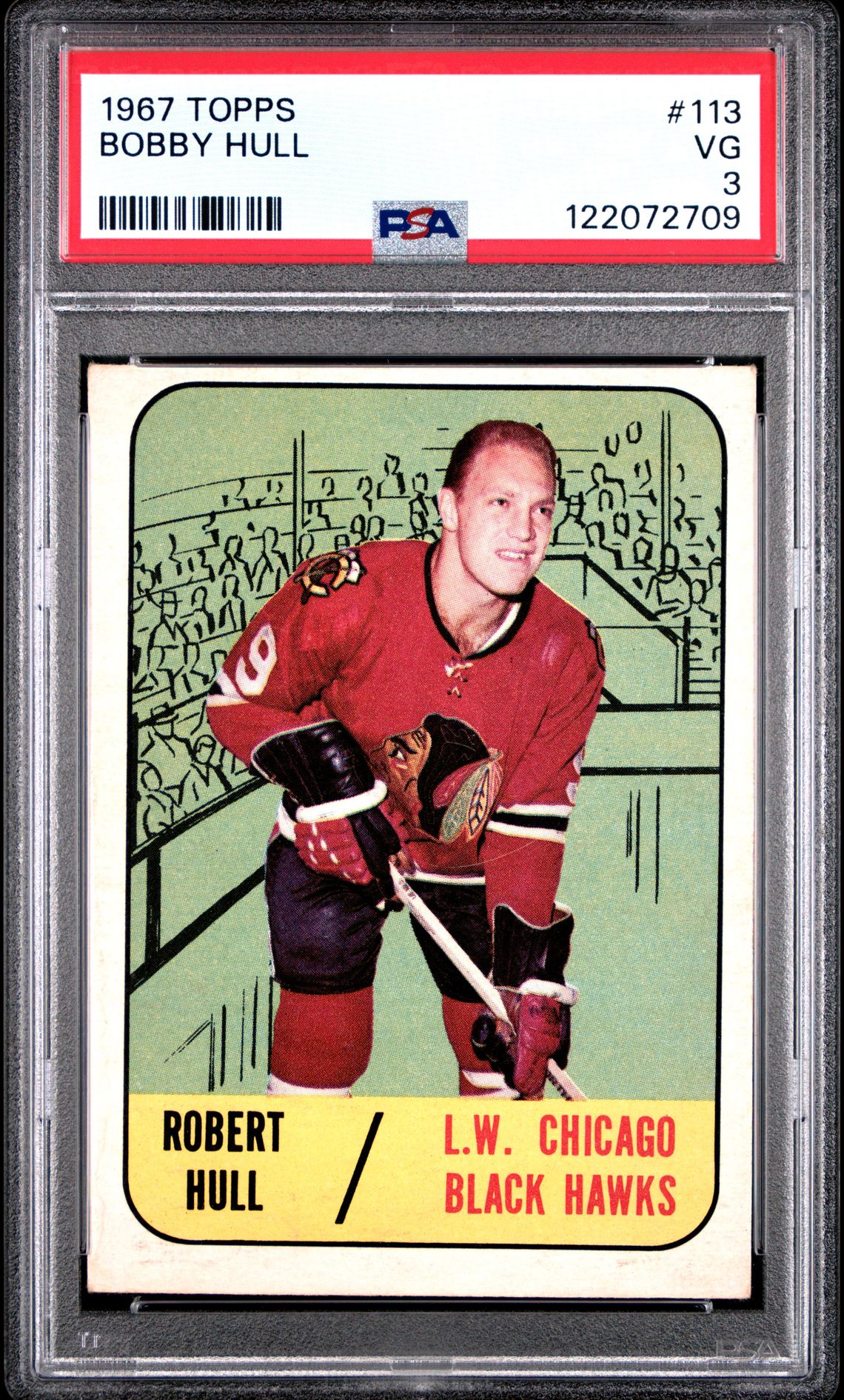 1967 Topps Bobby Hull #113 Vg 3 front