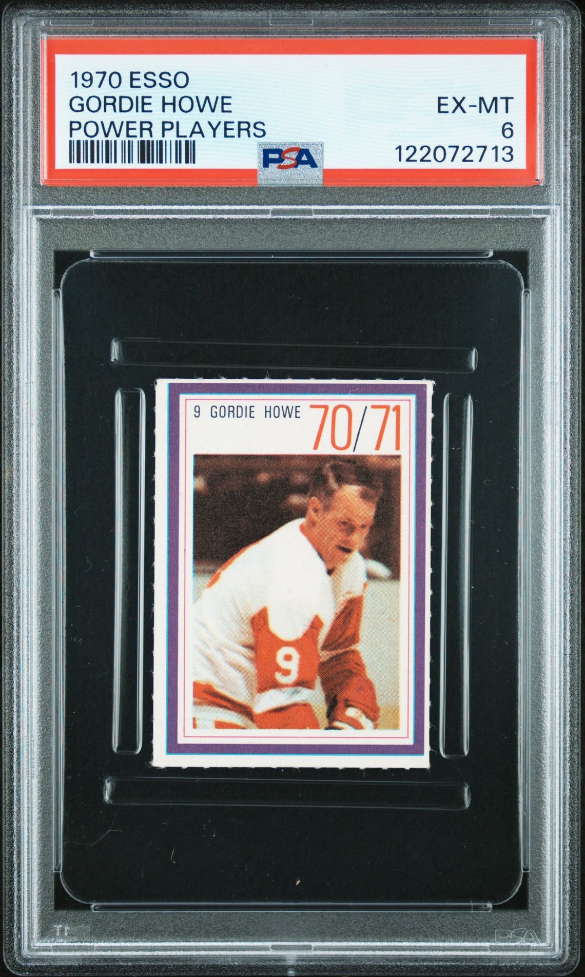 1970 Esso Power Players Gordie Howe (Power Players) Ex-Mt 6 front