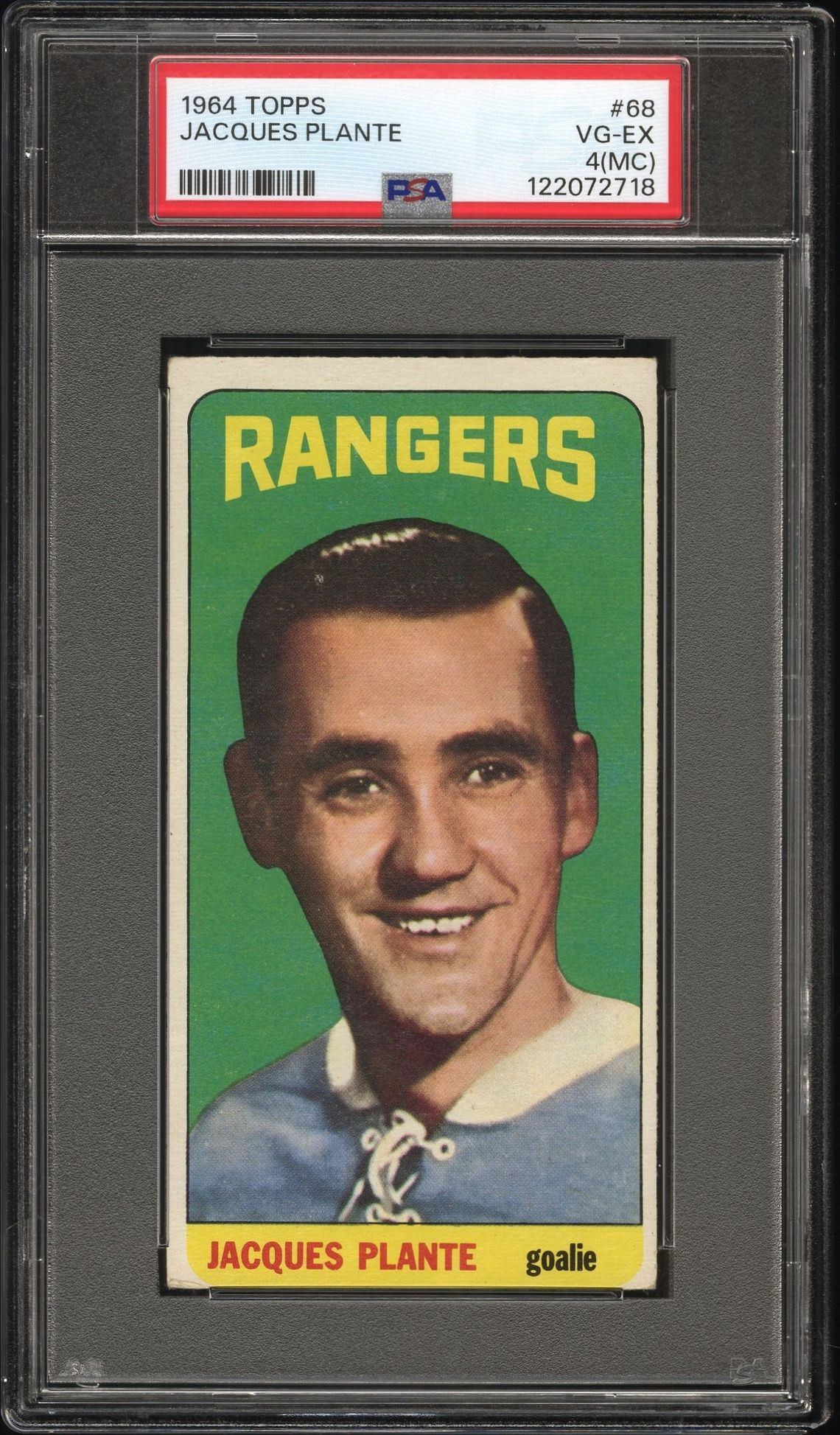 1964 Topps Jacques Plante #68 Vg-Ex 4 (Mc) front