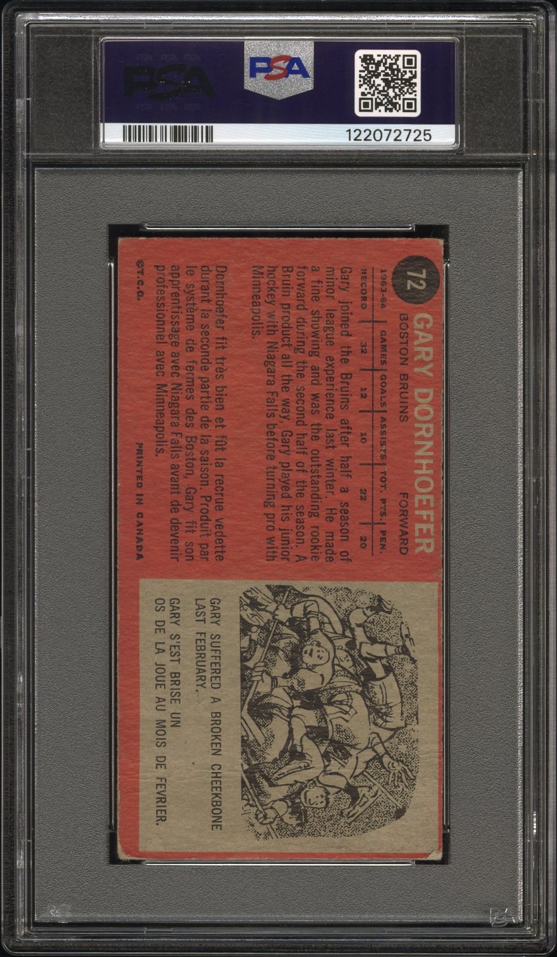 1964 Topps Gary Dornhoefer #72 Good 2 back