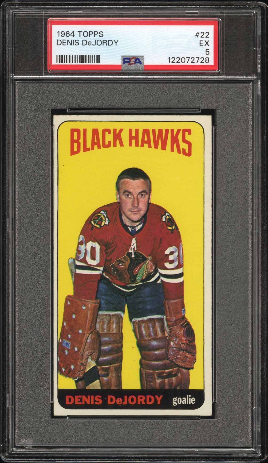 1964 Topps Denis Dejordy #22 Ex 5 front