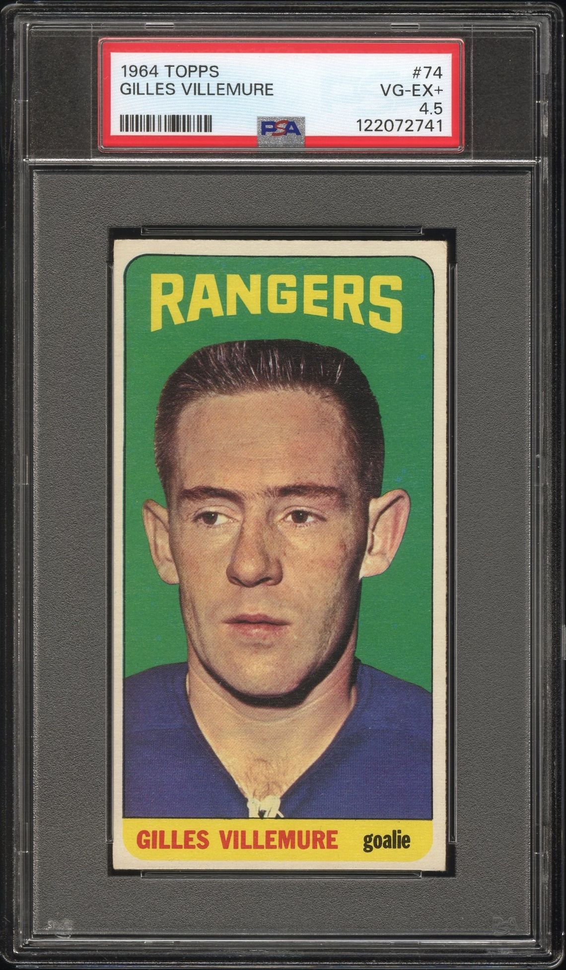 1964 Topps Gilles Villemure #74 Vg-Ex+ 4.5 front